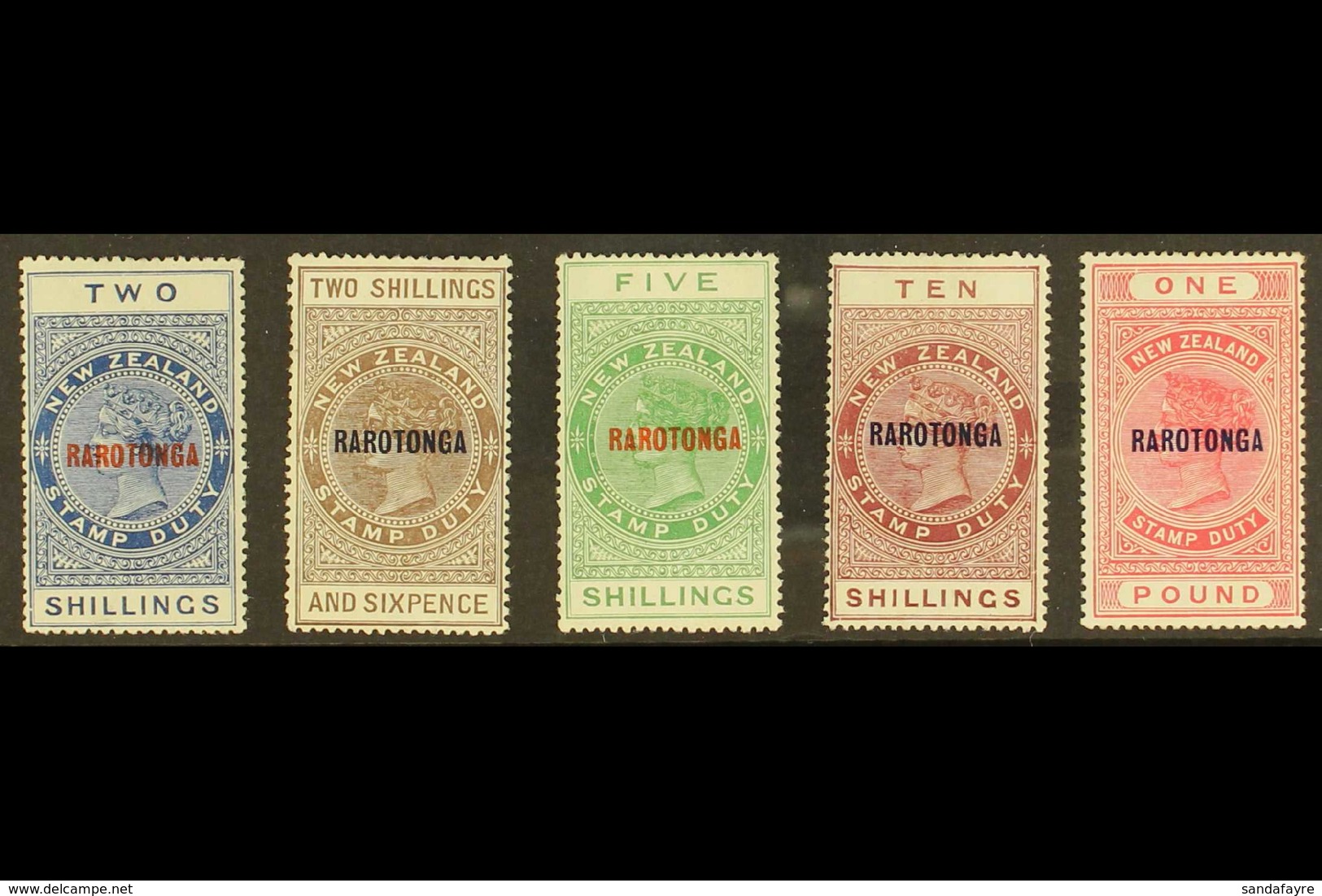 1921-23  Postal Fiscal Set Complete, SG 76/80, Very Fine Mint (5 Stamps) For More Images, Please Visit Http://www.sandaf - Cookeilanden