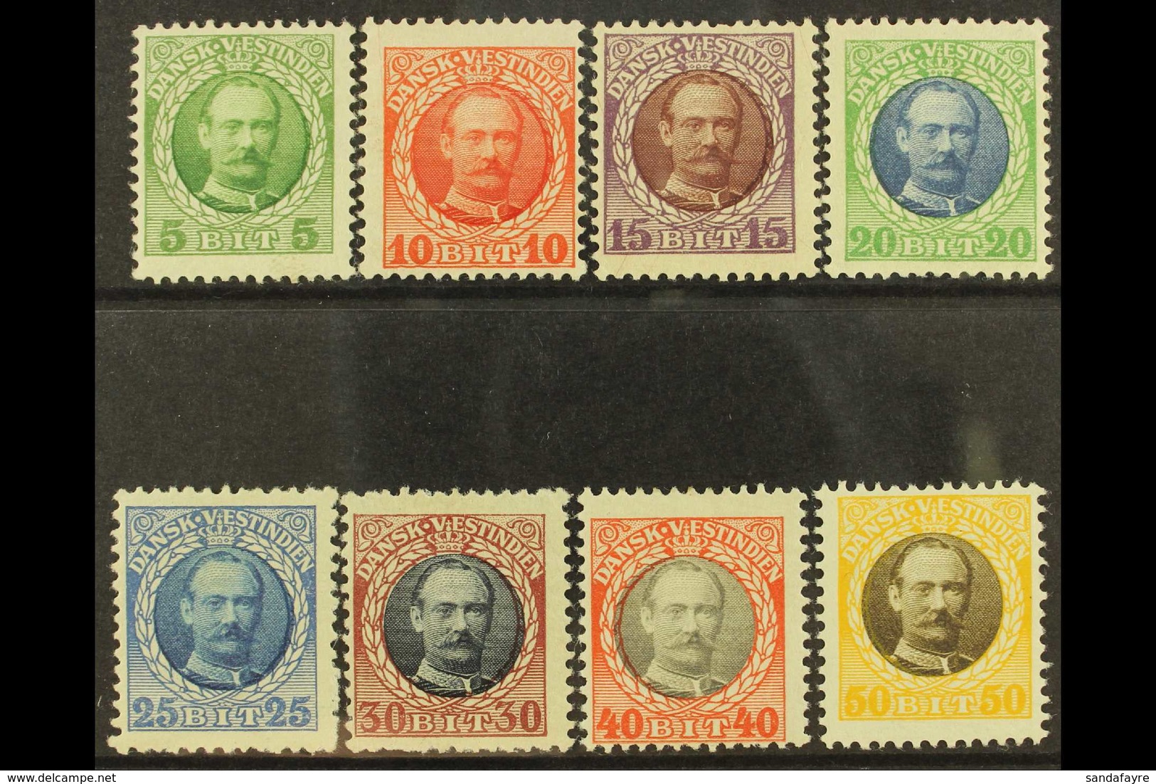 1907-08  Frederik VIII Set, Facit 41/48, All But The 15b And 40b. Are Fine Never Hinged Mint. (8) For More Images, Pleas - Danish West Indies