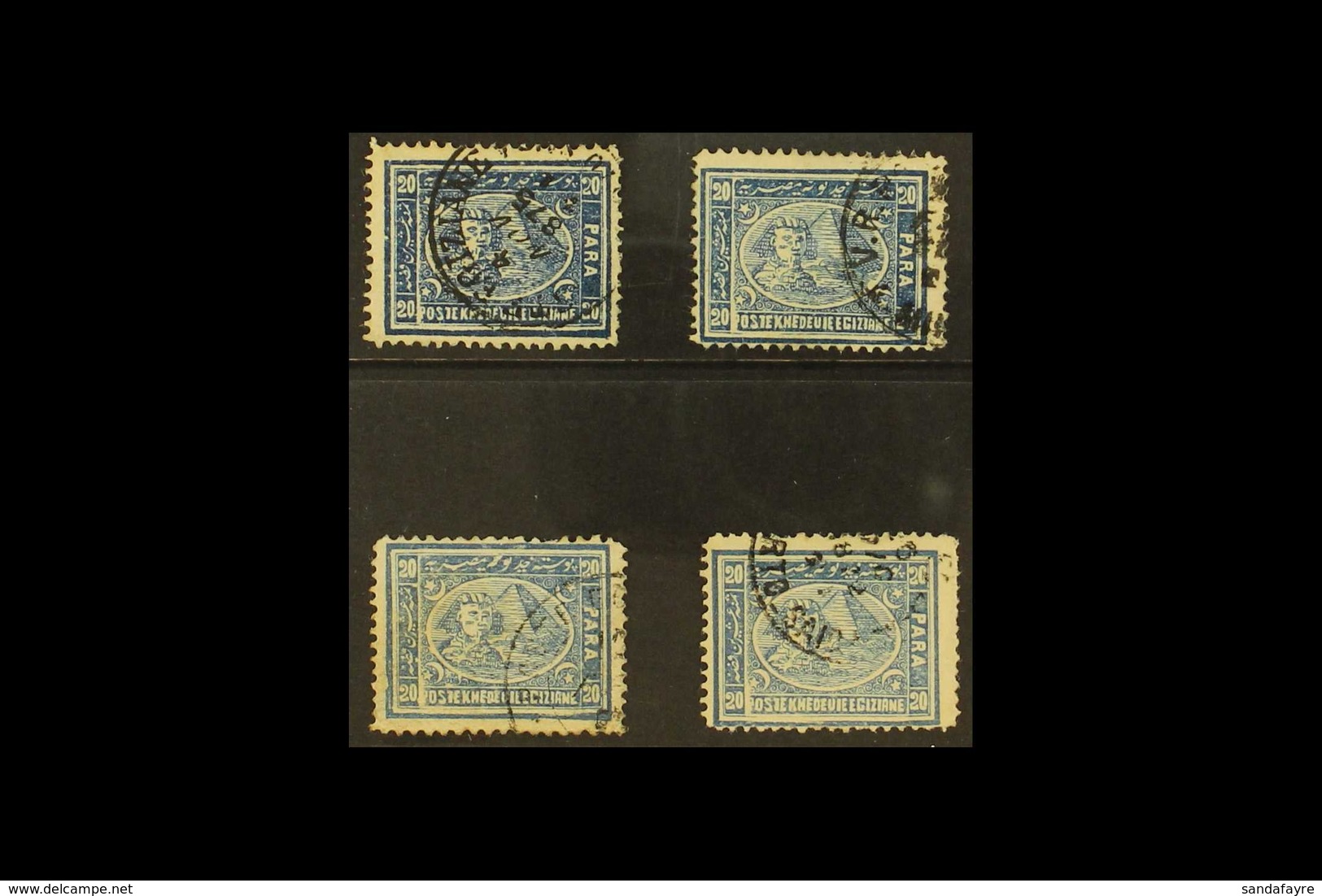 1872-75  "Penasson" Printing Lithographed 20pa Blue Both Perfs (SG 26 & 26c) And Typographed 20pa Blue Both Perfs (SG 30 - Other & Unclassified