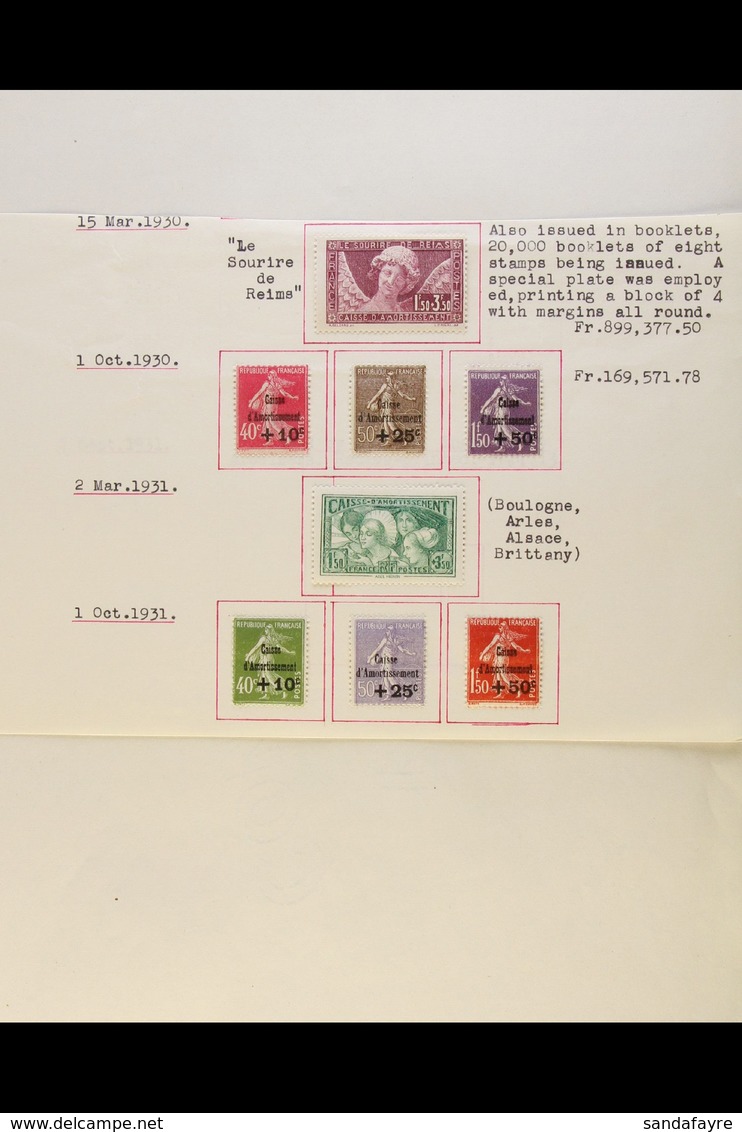 1930-1939 COMPREHENSIVE FINE MINT COLLECTION  On Leaves, Mostly All Different, Inc 1930 BIT Opt & Air Sets, 1930 1.50f & - Andere & Zonder Classificatie