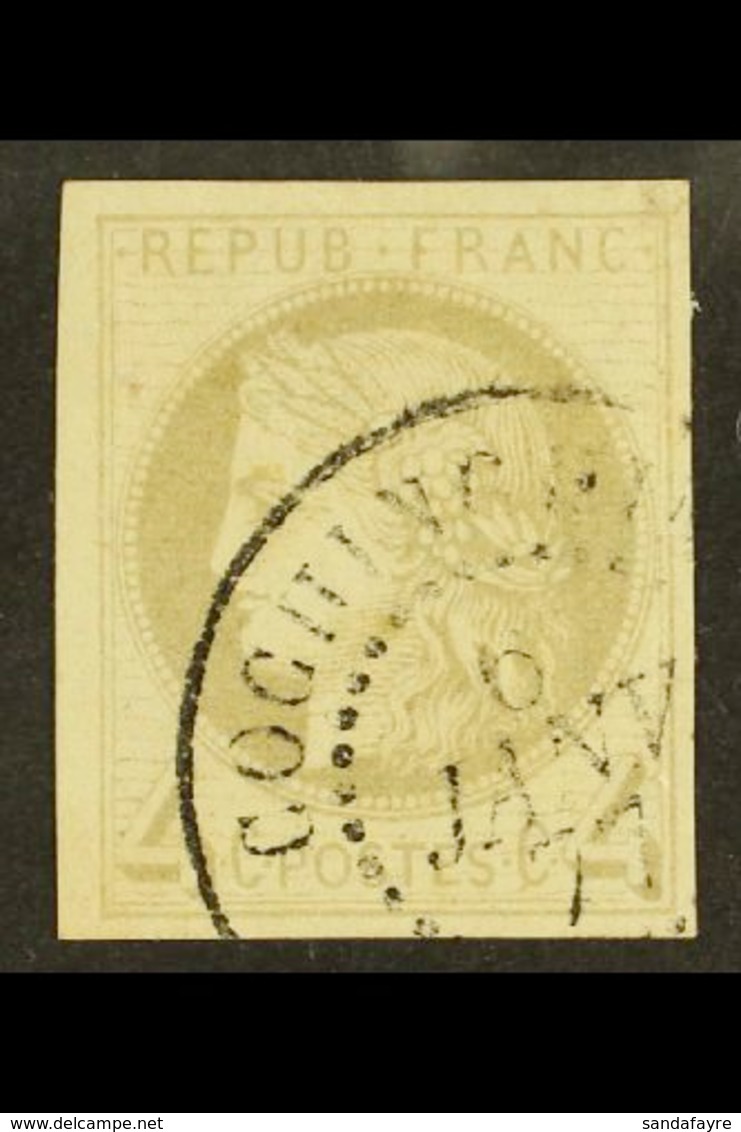 COCHIN CHINA  1877 4c Grey, Ceres, Yv 16,  Very Fine Used With Cochinchine 6 Jan 77 Cds Cancel. For More Images, Please  - Andere & Zonder Classificatie