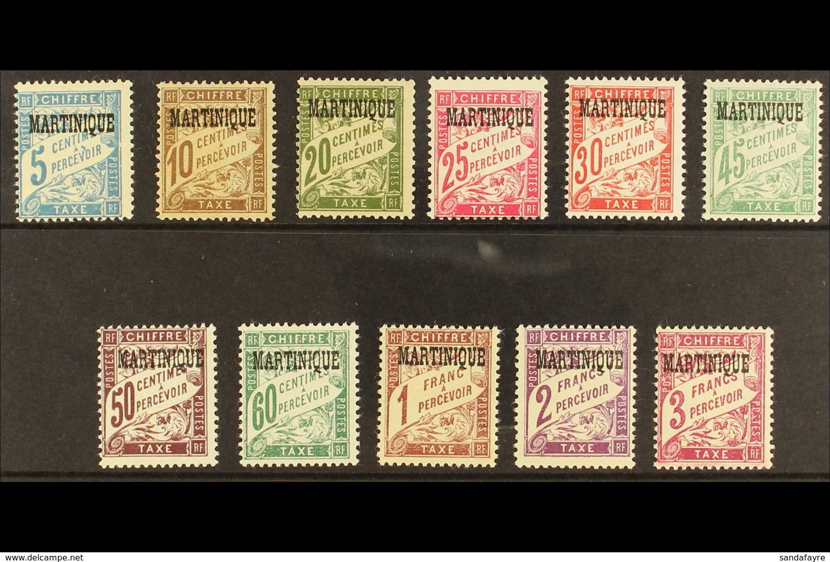 MARTINIQUE  POSTAGE DUES 1927 Overprints Complete Set (Yvert 1/11, SG D130/40), Never Hinged Mint. (11 Stamps) For More  - Sonstige & Ohne Zuordnung