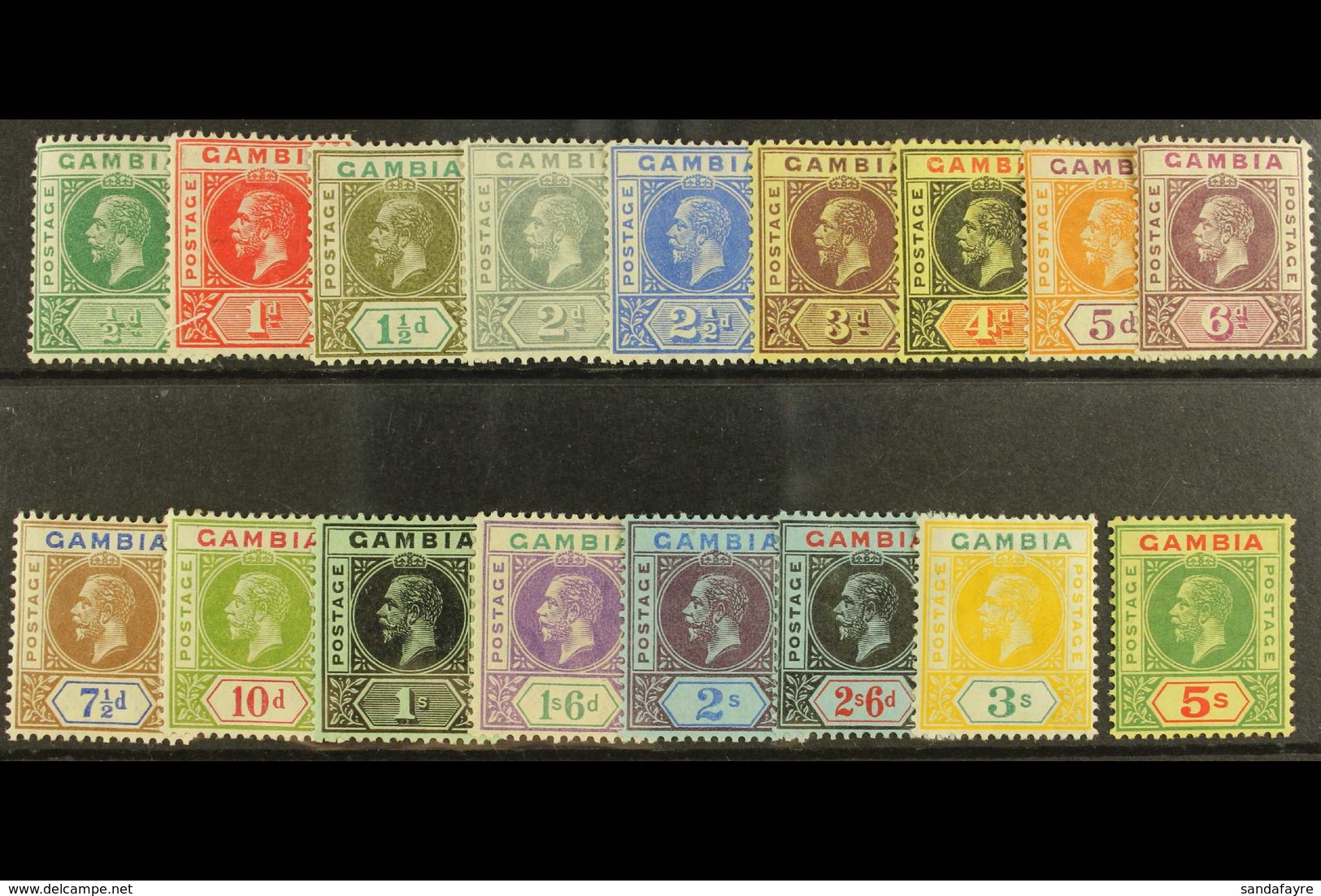 1912  Geo V Set To 5s Complete, Wmk MCA, SG 86/102, Very Fine And Fresh Mint. (17 Stamps) For More Images, Please Visit  - Gambia (...-1964)
