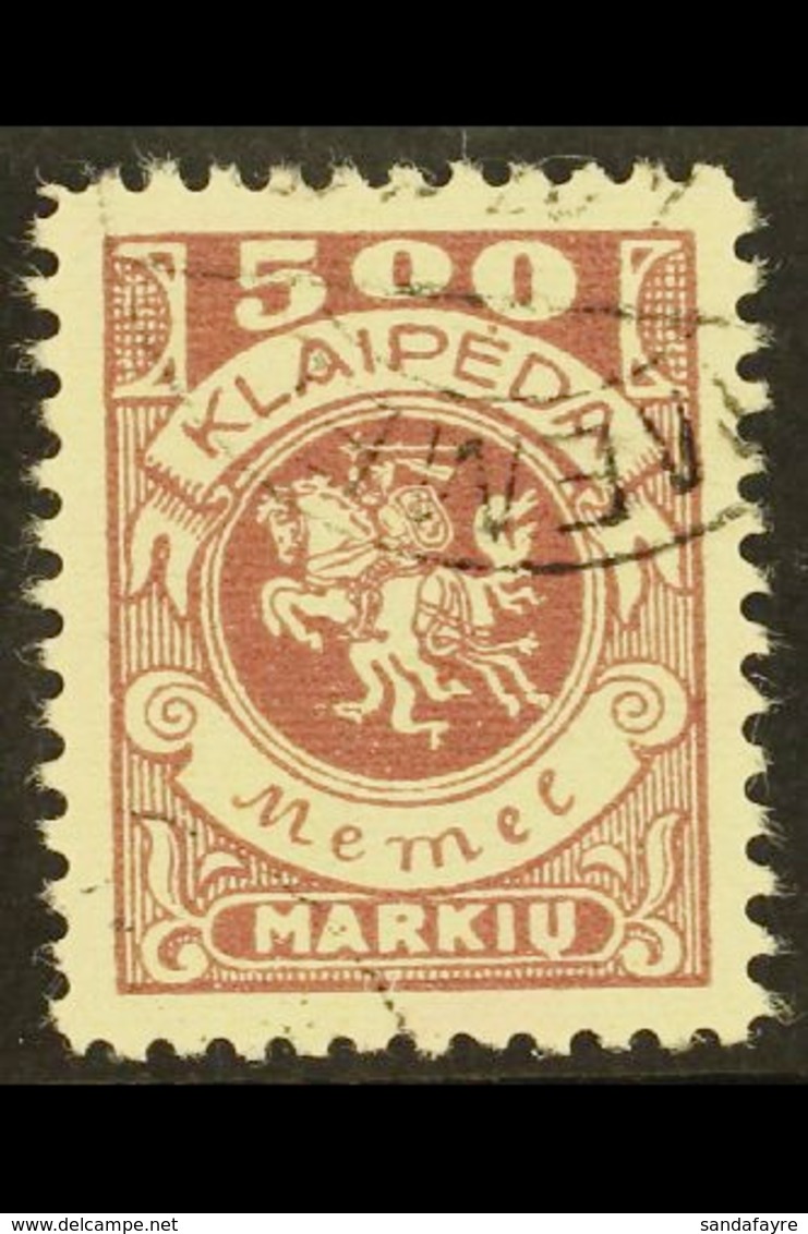 LITHUANIAN OCCUPATION  1923 (12 April) 500m Purple (Mi 149, SG 26) Very Fine Cds Used. For More Images, Please Visit Htt - Otros & Sin Clasificación