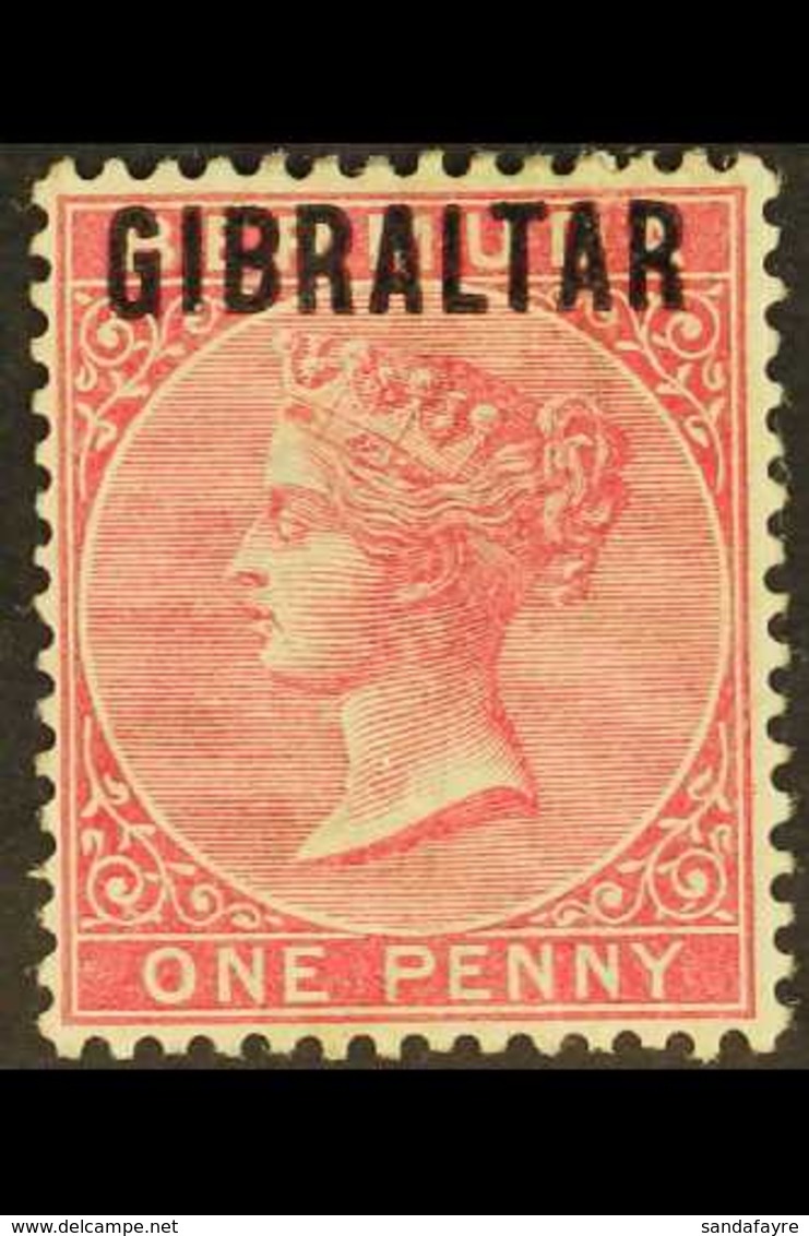 1886  1d Rose-red "GIBRALTAR" Opt'd, SG 2, Fine Mint For More Images, Please Visit Http://www.sandafayre.com/itemdetails - Gibraltar