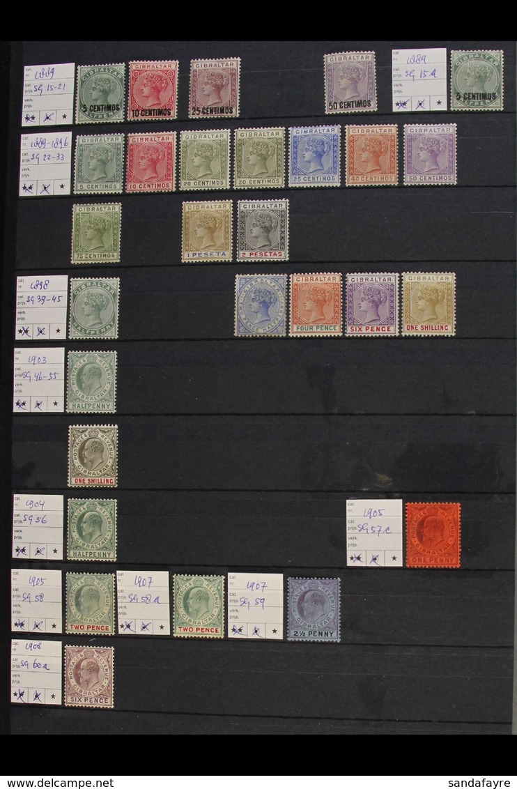1886-1969 FINE MINT COLLECTION  Presented On Stock Pages, We See 1889 Surcharges To 50c On 6d, 1889-96 To 20, 1898 To 1s - Gibraltar