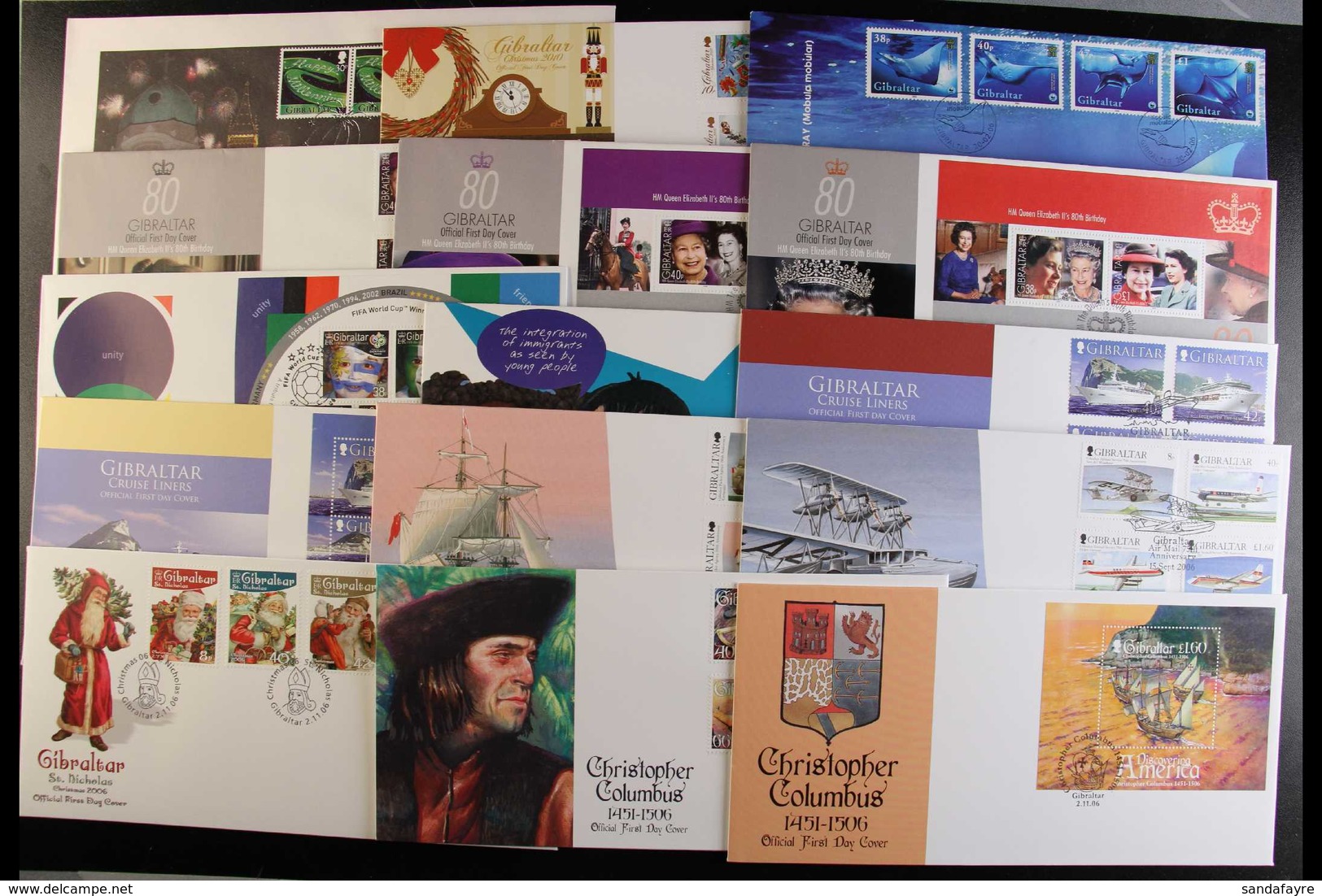 2000 TO 2010 VERY FINE USED SETS & M/SHEETS CAT £1000+  On These Over 150 First Day Covers, All Illustrated And Unaddres - Gibraltar