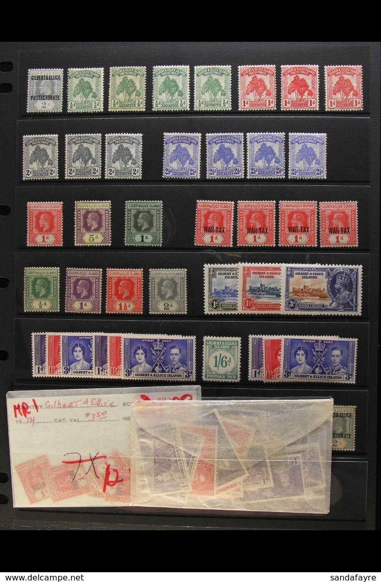 1911-1970s MINT & NHM AUCTION PURCHASE  A Useful, Lightly Duplicated Range Of Issues On Stock Pages & In Glassines, A Co - Gilbert- Und Ellice-Inseln (...-1979)