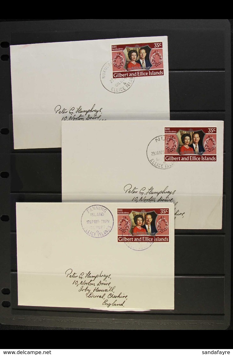 1937-1969 COVERS COLLECTION  A Delightful Selection That Includes 1937 Coronation Sets On Cover, 1973 Silver Wedding 35c - Gilbert- En Ellice-eilanden (...-1979)