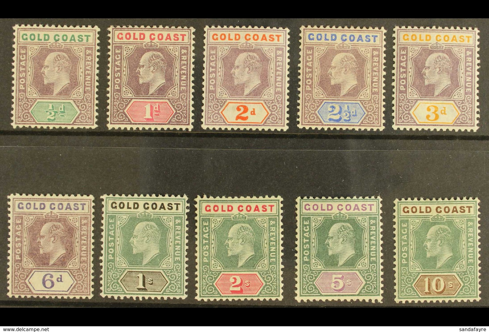 1902  Definitive Set Complete To 10s, SG 38/47, Very Fine Mint. (10 Stamps) For More Images, Please Visit Http://www.san - Côte D'Or (...-1957)
