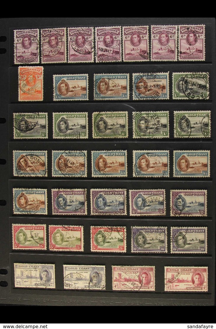 1937-52 USED HOARD CAT £400+  A Useful Accumulation With Some Shade & Postmark Interest, Sets Includes Coronation, 1938- - Goudkust (...-1957)