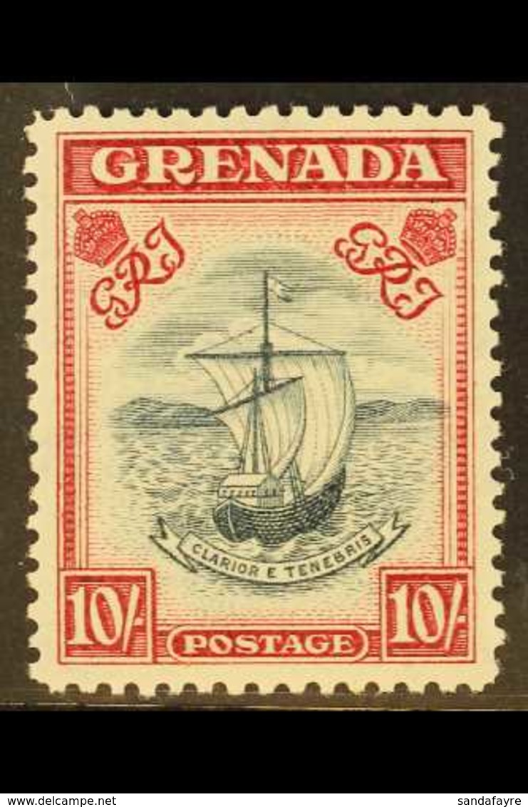 1938-50  10s Slate-blue And Bright Carmine (narrow), Perf 12, SG 163c, Very Fine Mint. For More Images, Please Visit Htt - Grenada (...-1974)