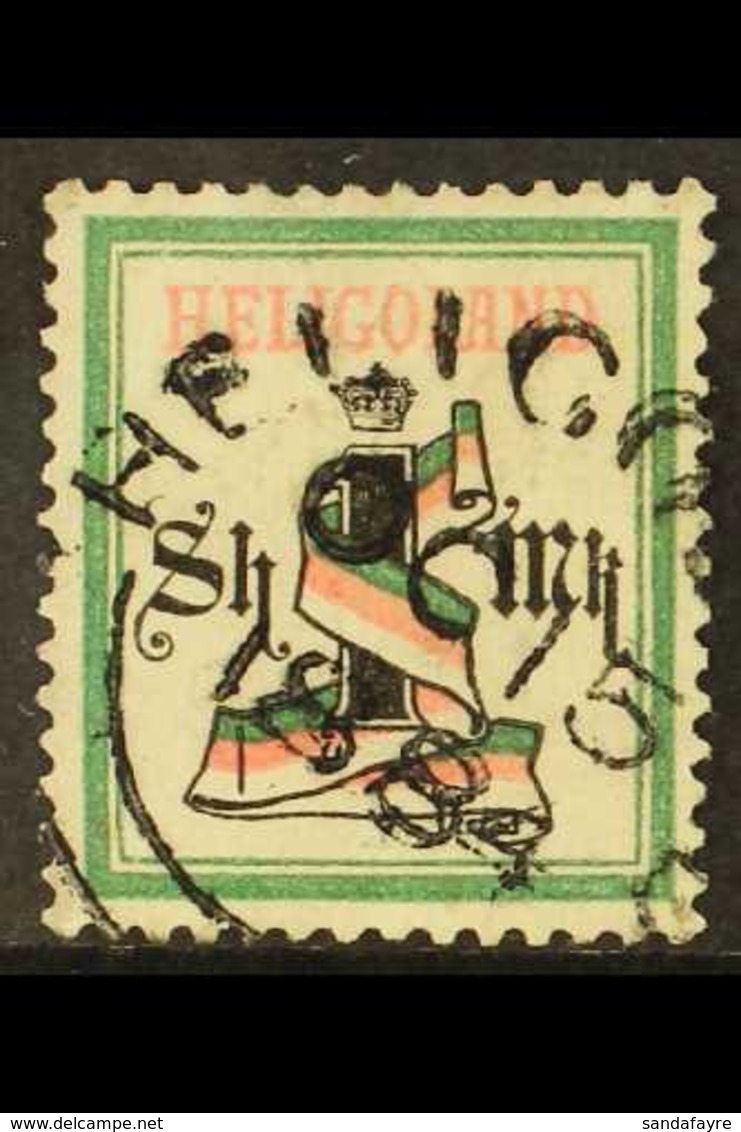 1875-90  1m (1s) Deep Green, Scarlet & Black, SG 18, Good To Fine Used, OC 15 1884 Postmark. For More Images, Please Vis - Heligoland (1867-1890)