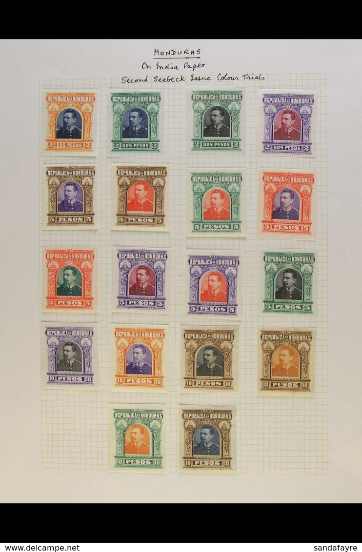 1891 IMPERF PROOFS.  A Lovely Collection Of All Different IMPERF COLOUR PROOFS For The 1891 President Bogran Issue (Scot - Honduras