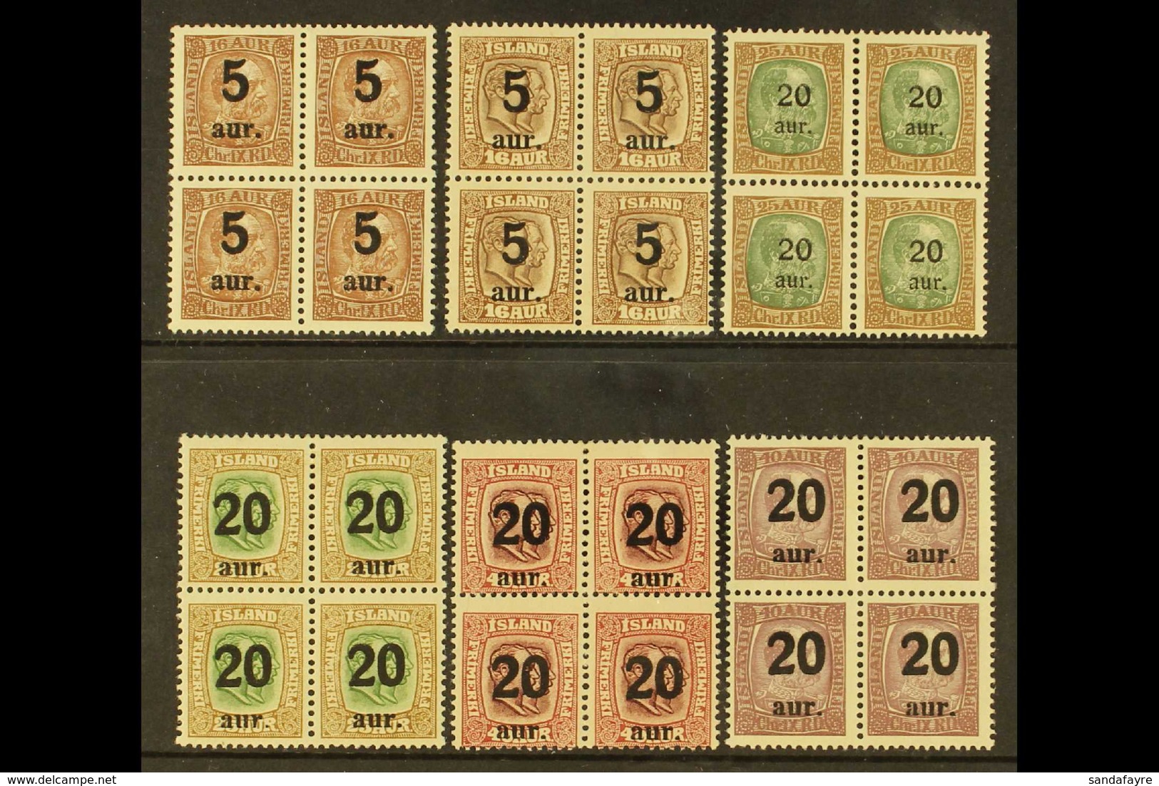 1921-30  5a On 16a Reddish Brown, 5a On 16a Brown, 20a On 25a Green & Brown, 20a On 25a Yellow-green & Bistre, 20a On 40 - Andere & Zonder Classificatie