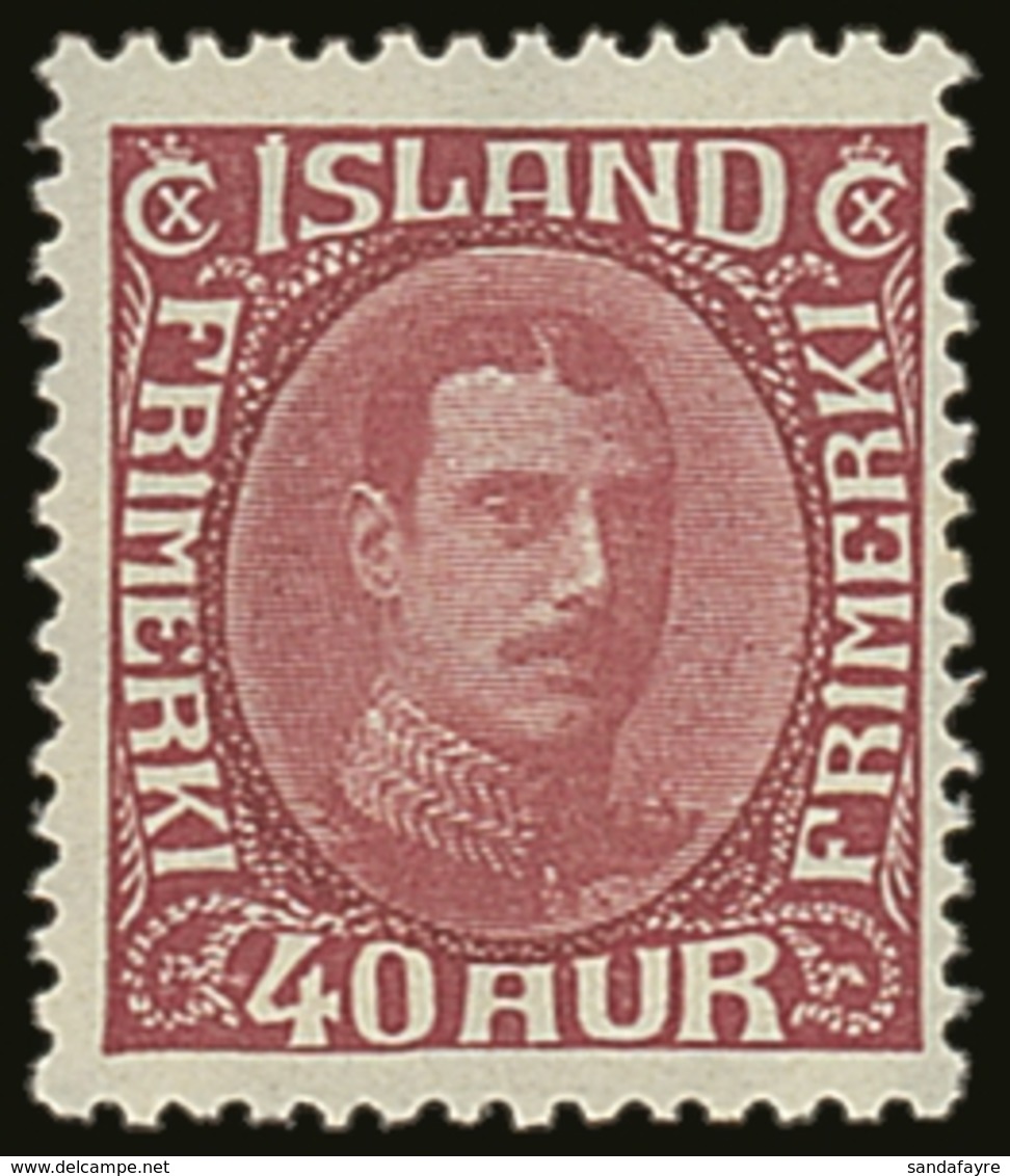 1931-37  40a Lilac-red King Christian (re-drawn), Mi 164, Very Fine Never Hinged Mint. Scarce Stamp. For More Images, Pl - Autres & Non Classés