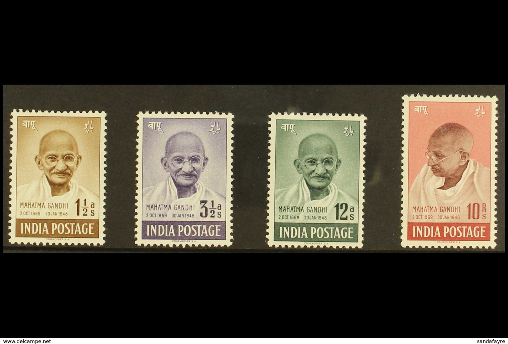 1948  First Anniversary Of Independence "Gandhi" Set, SG 305/08, Very Fine, Lightly Hinged Mint (4 Stamps) For More Imag - Andere & Zonder Classificatie