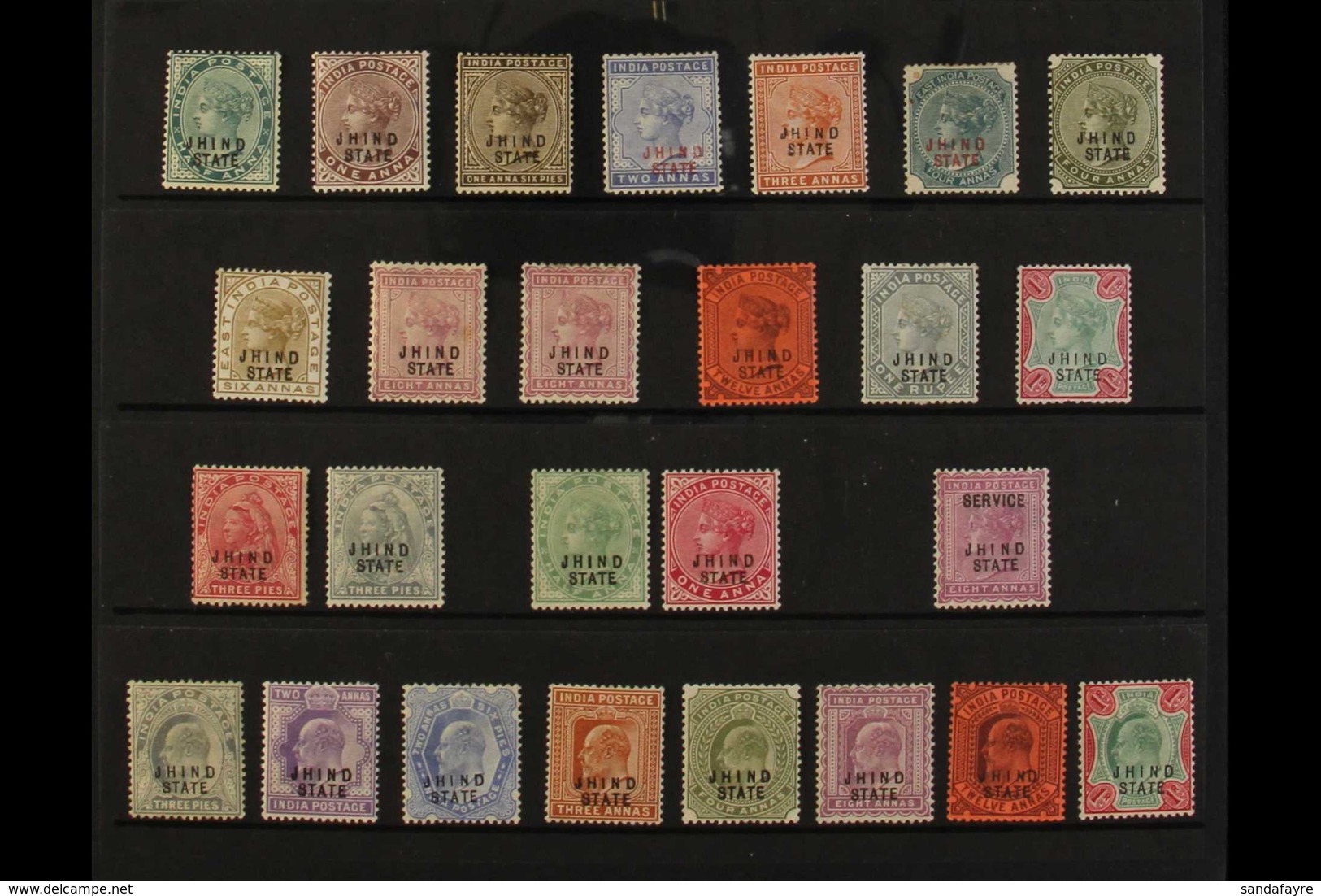 JIND  1886-1937 MINT ONLY COLLECTION Presented On A Pair Of Stock Pages. Includes 1886-99 Set Of All Values To Both Colo - Other & Unclassified