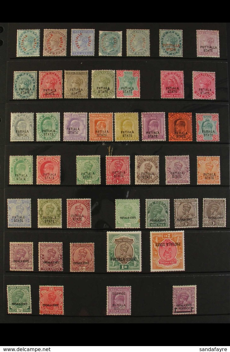PATIALA  1884-1937 MINT COLLECTION Presented On A Stock Page. Includes 1884 Red Overprinted Set (less 8a) The 4a With Tr - Autres & Non Classés