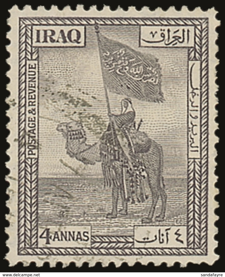 1923  4a Violet With WATERMARK CROWN TO LEFT OF CA Variety, SG 46w, Fine Used, Few Short Perfs Right. For More Images, P - Iraq