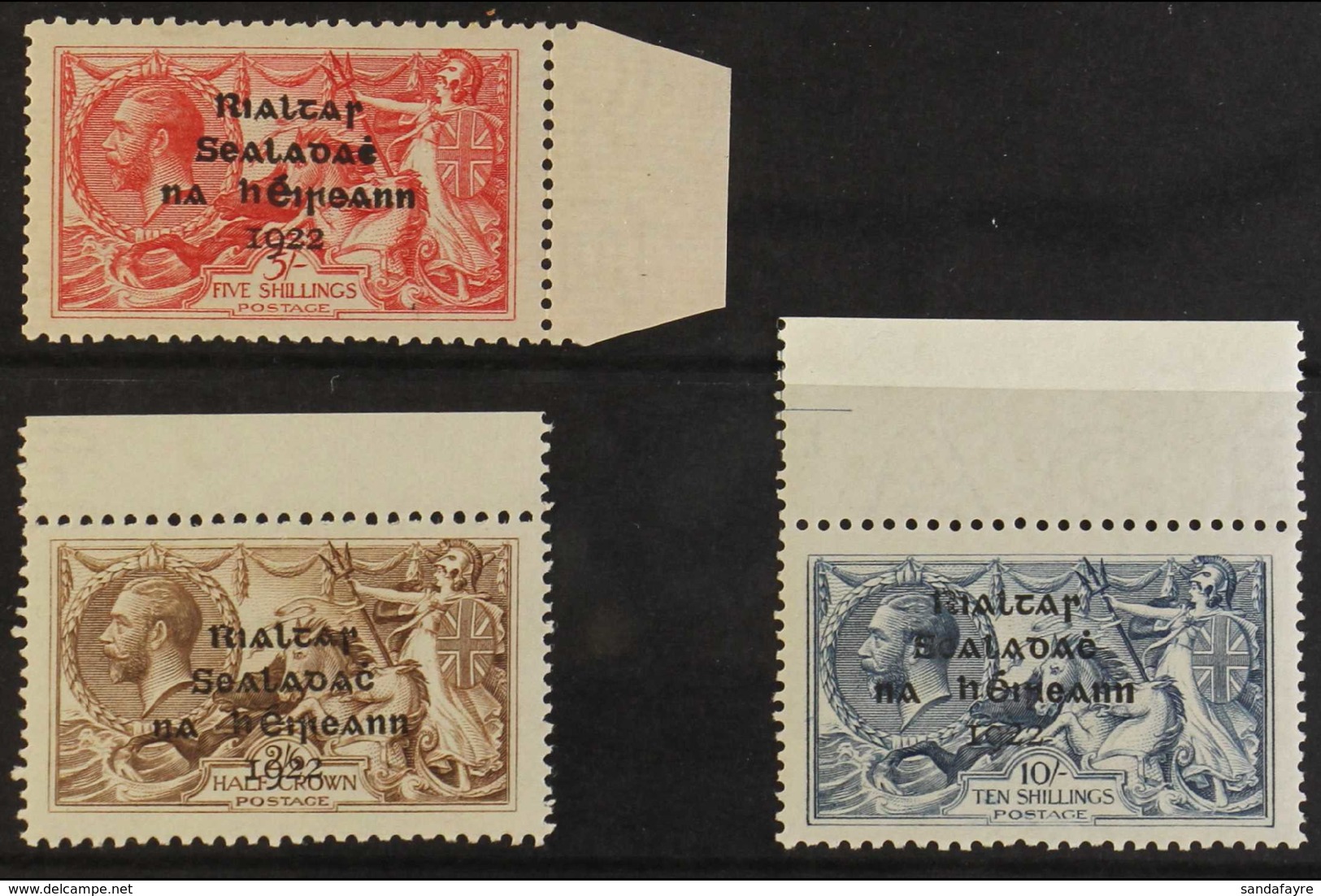 1922  Dollard Overprinted Seahorse Set Complete, SG 17/21, Never Hinged Mint. Superb (3 Stamps) For More Images, Please  - Andere & Zonder Classificatie