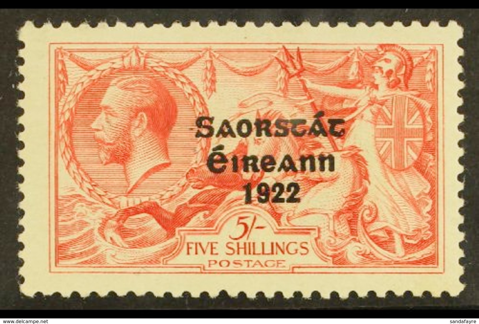 1925-28  5s Rose-carmine Seahorse With 'Narrow Date' Overprint, SG 84, Very Fine Mint, Fresh. For More Images, Please Vi - Altri & Non Classificati