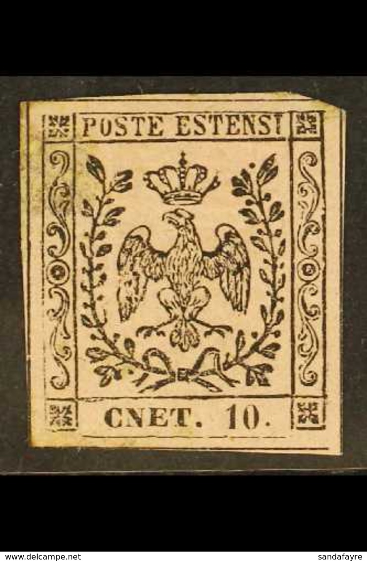 MODENA  1852 10c Black On Rose, Stop After Figure, Variety "CNET", Sass 9h, Mint Part Og, Small Thin  But Good Appearanc - Zonder Classificatie
