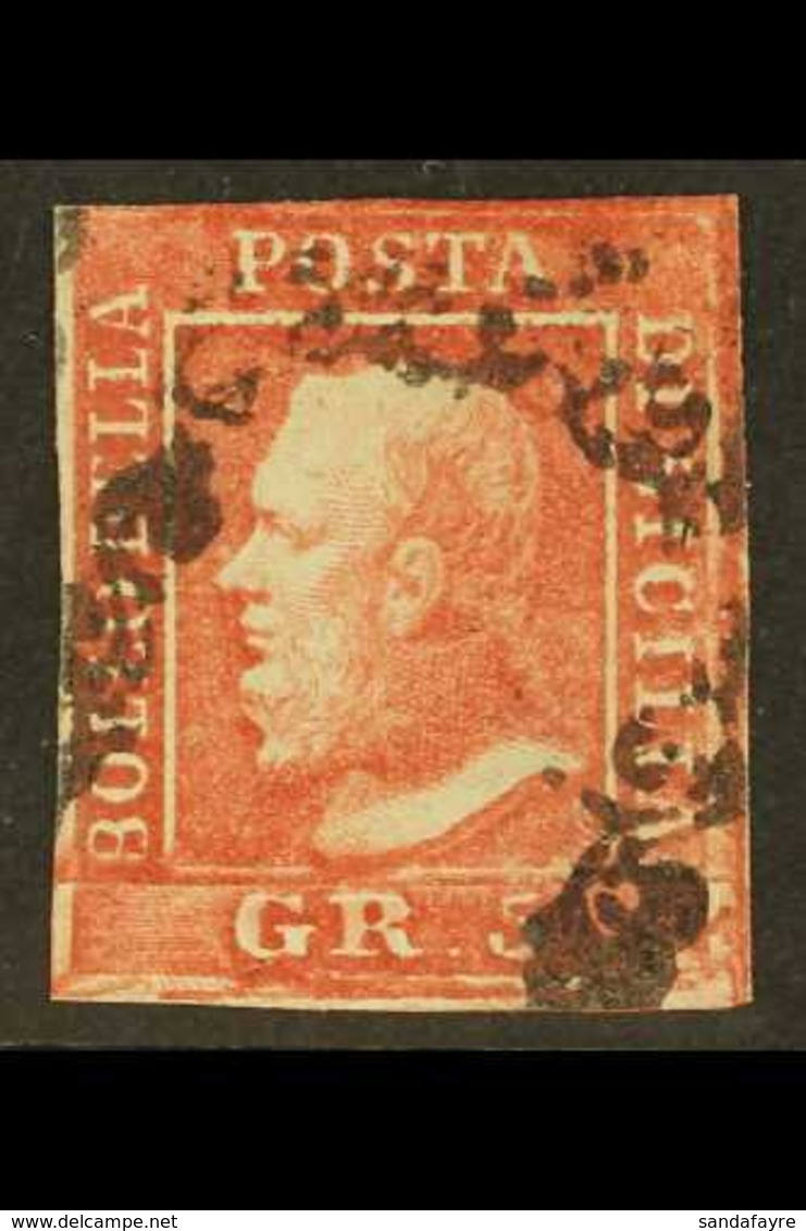 SICILY  1859 5gr Carmine, Sass 9a, Signed As Such By Sorani, Very Fine Used . Cat €1100 (£825) For More Images, Please V - Zonder Classificatie