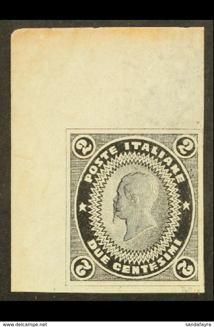 PELLAS ESSAY  1862 2c Essay Depicting Victor Emmanuel II In 'saw-tooth' Oval, In Black On Ungummed Paper, Inscribed "Pel - Non Classés