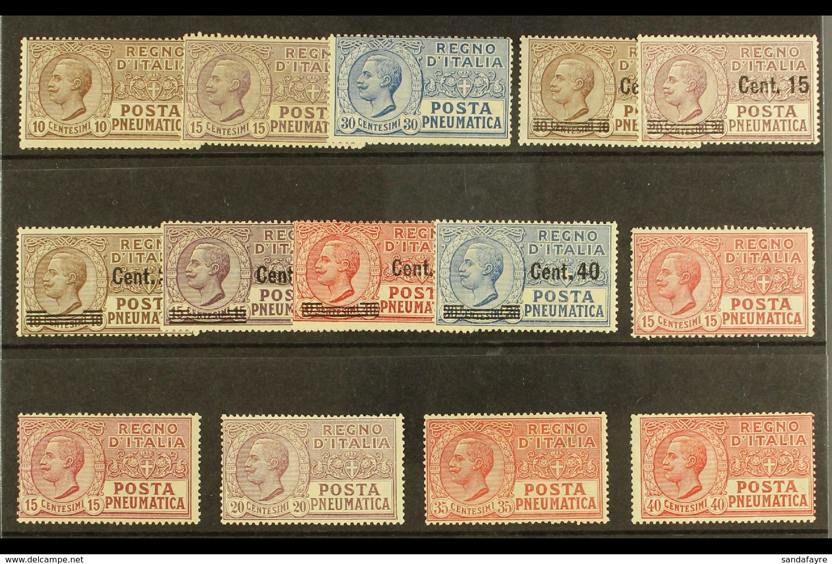 PNEUMATIC POST  1913-1928 Complete Run (SG PE96/98, 165/70 & 191/95) Fine Fresh Mint. (14 Stamps)  For More Images, Plea - Non Classés