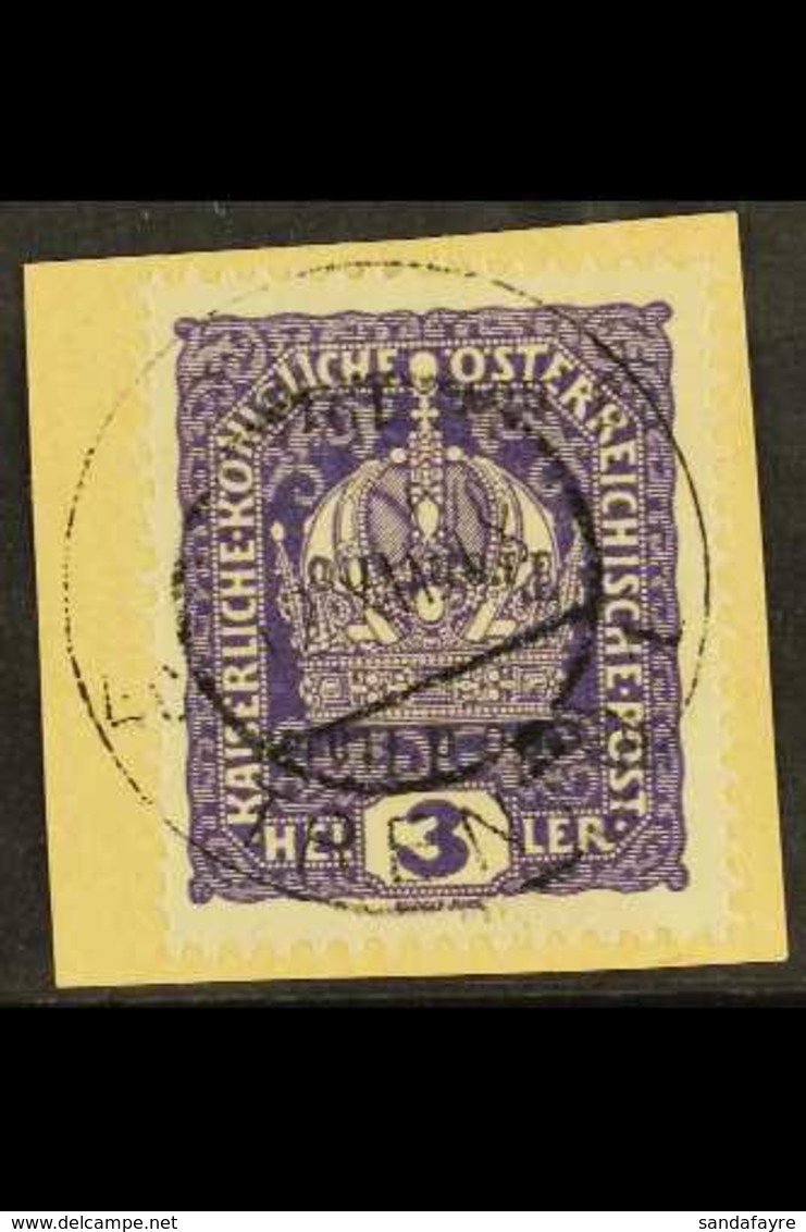 TRENTINO-ALTO ADIGE  19183h Violet, Variety "overprint Inverted", Sass 1b, Very Fine Used On Piece, Signed Sorani. Cat € - Non Classés