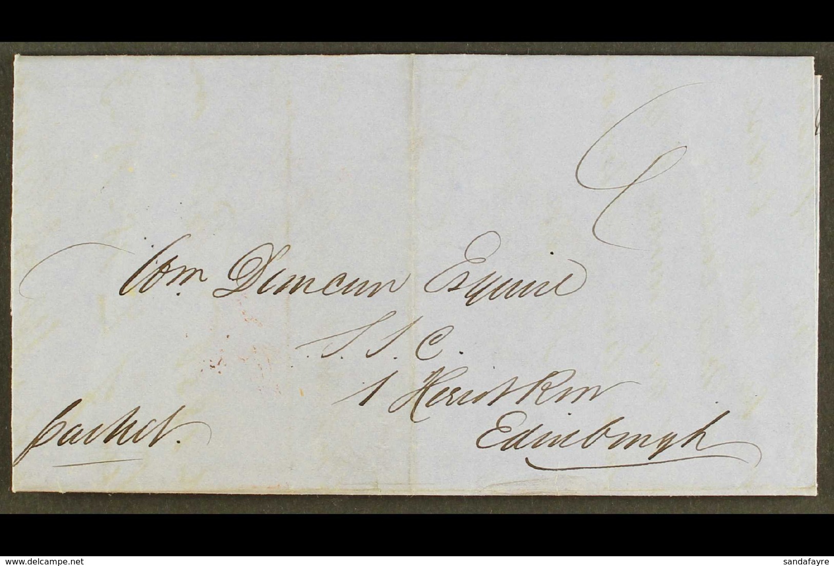 1856 WHITE HALL, ST MARYS PLANTATION LETTER  (Feb) Entire Letter To Scotland, With Feint Falmouth Cds Type P4 (much Late - Jamaica (...-1961)