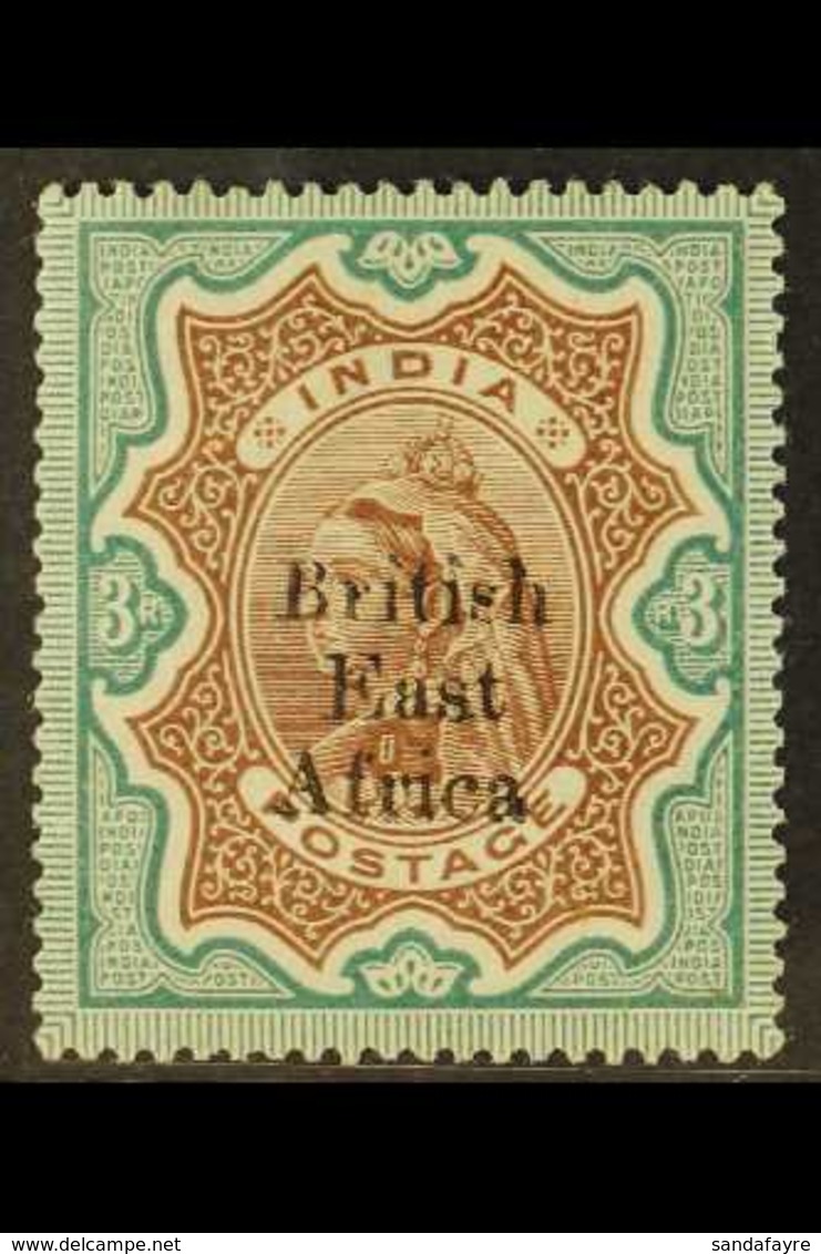 1895-96  3r Brown And Green Of India Overprinted "British East Africa", SG 62, Very Fine Mint. For More Images, Please V - Vide