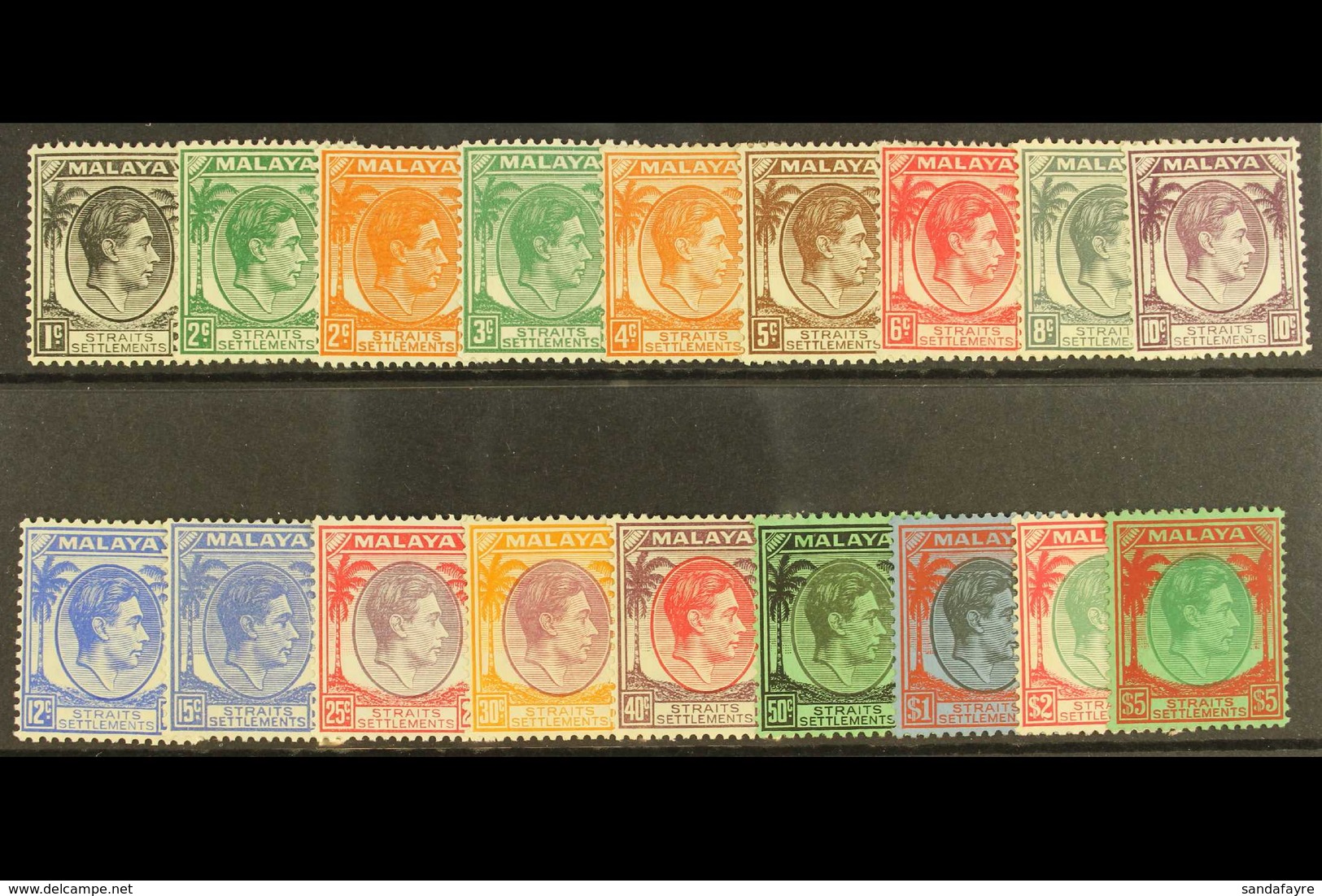 1937 - 41  Geo VI Set Complete, SG 278-98, Very Fine And Fresh Mint. (18 Stamps) For More Images, Please Visit Http://ww - Straits Settlements