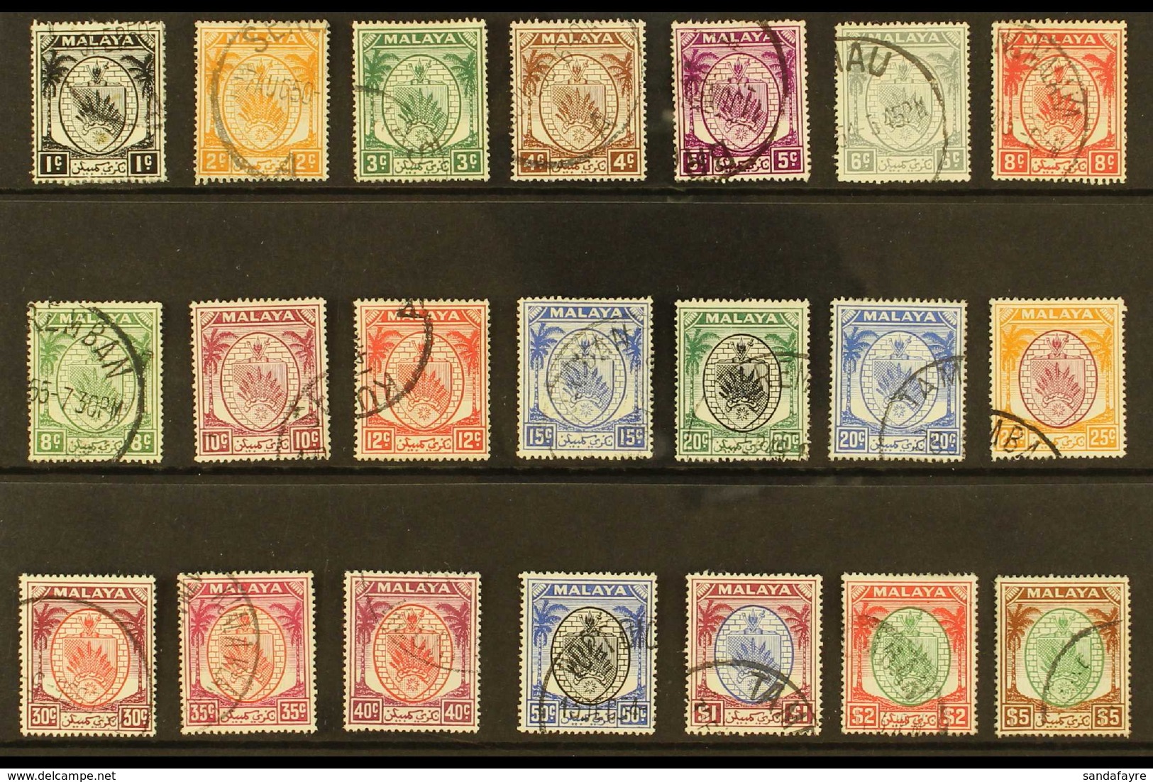 NEGRI SEMBILAN  1949-55 Sultan Complete Set, SG 42/62, Fine Cds Used, Fresh. (21 Stamps) For More Images, Please Visit H - Otros & Sin Clasificación