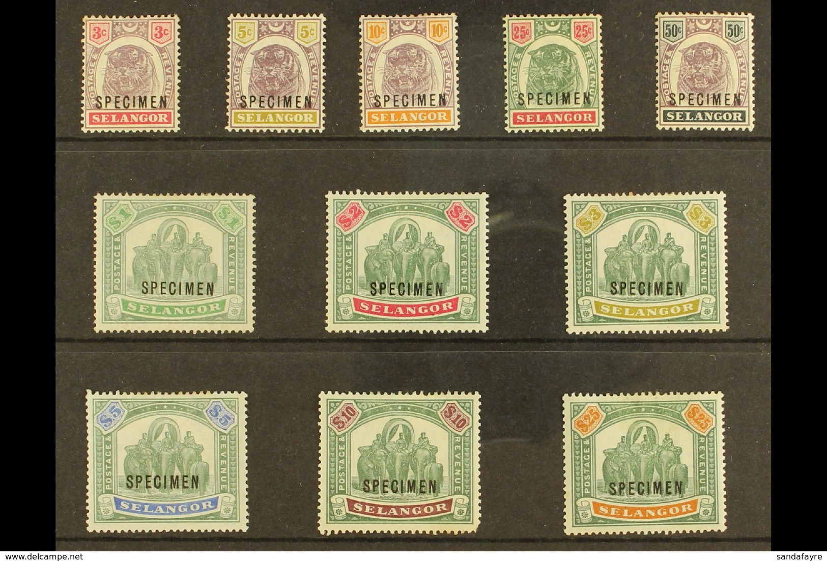 SELANGOR  1895-99 Set To $25 Complete, Overprinted "Specimen", SG 54s/64s, Very Fine Mint. (11 Stamps) For More Images,  - Otros & Sin Clasificación