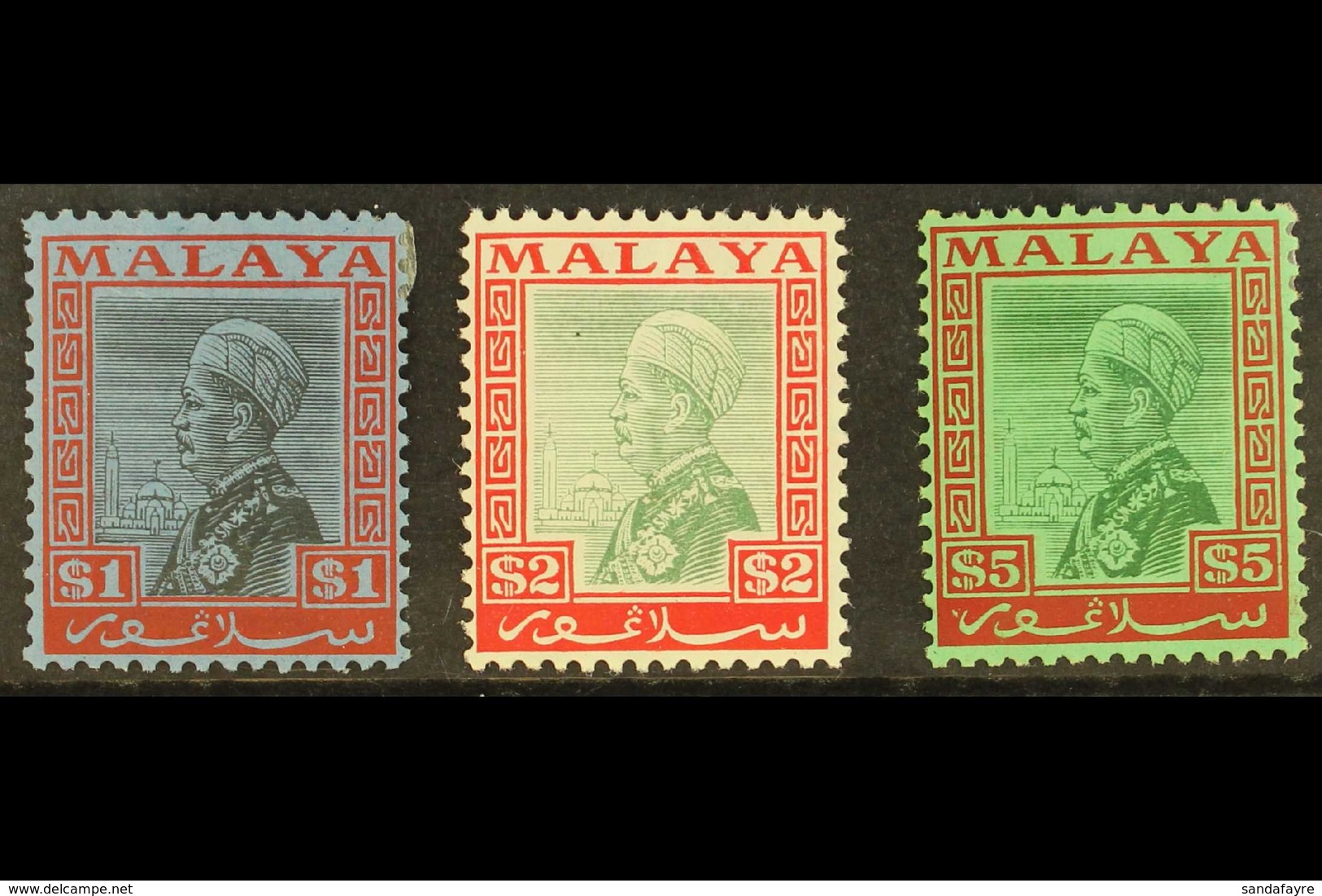 SELANGOR  1935-41 $1 To $5, SG 83/85, Very Fine Mint. (3) For More Images, Please Visit Http://www.sandafayre.com/itemde - Andere & Zonder Classificatie