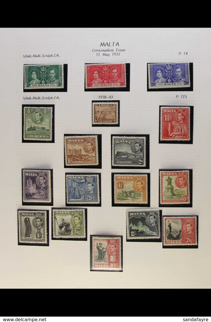 1925-53 KGVI FINE MINT COLLECTION  Incl. 1938-43 & 1948-53 Defins To 10s Values, 1948 RSW Set, Also 1925 Postage Dues Se - Malta (...-1964)