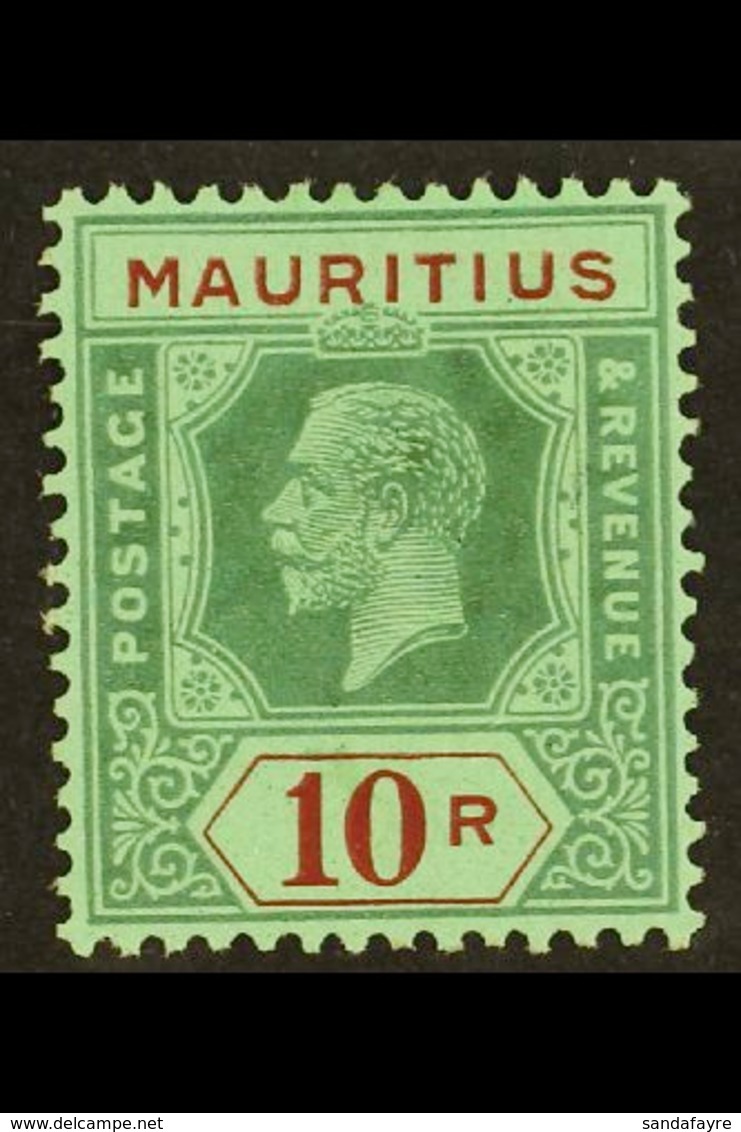 1921-34  10r Green & Red/emerald (Die II), SG 241, Fine Mint For More Images, Please Visit Http://www.sandafayre.com/ite - Mauritius (...-1967)