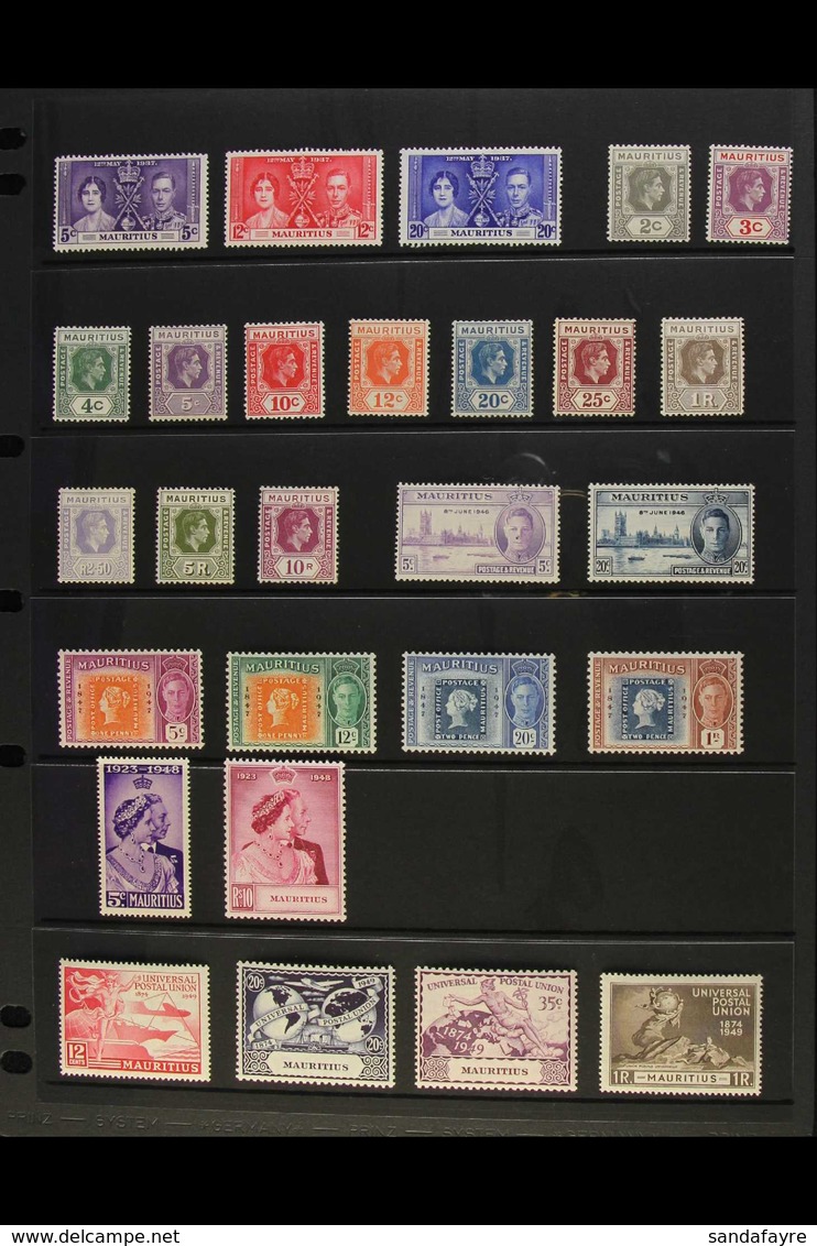 1937-1950 KGVI COMPLETE VERY FINE MINT  A Delightful Complete Basic Run From SG 249 Right Through To SG 290. Fresh And A - Mauritius (...-1967)