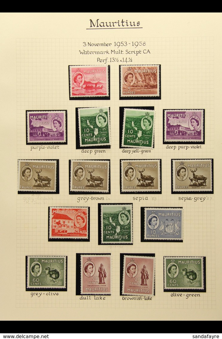 1953-1974 DELIGHTFUL MINT COLLECTION  Very Fine Condition, Mostly Never Hinged. Strongly Represented For The Period Incl - Mauritius (...-1967)
