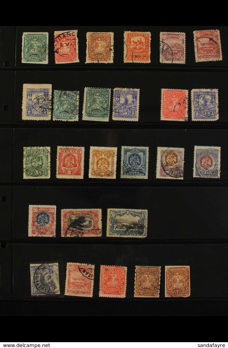 1890's-1990's USED RANGES  On Various Pages, Includes Some Covers & Cards. Good To Fine Condition. (530+ Stamps & 30+ Co - Mexico