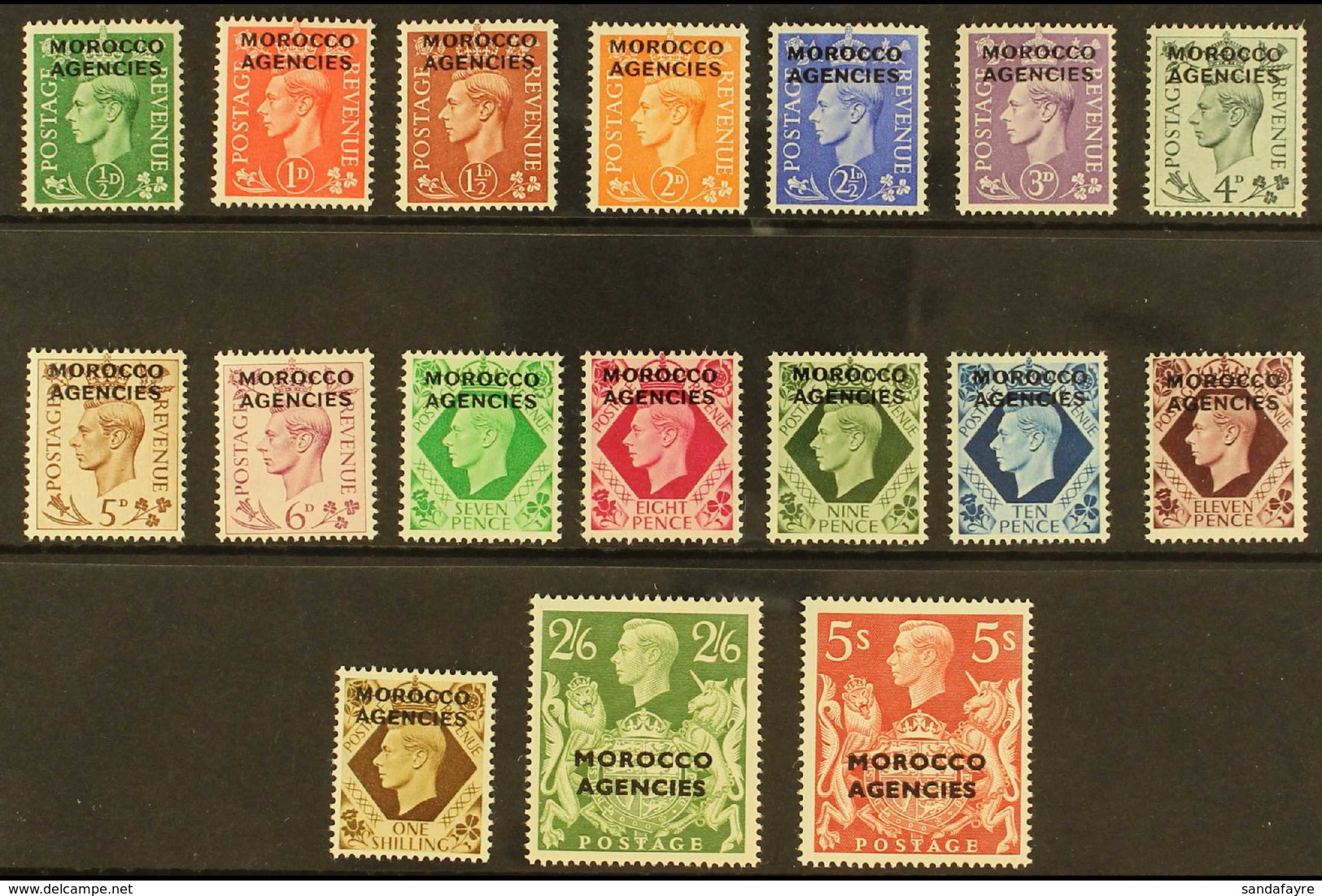 BRITISH CURRENCY  1949 Overprints Complete Set, SG 77/93, Fine Never Hinged Mint, Very Fresh, All Expertized Zumstein. ( - Andere & Zonder Classificatie