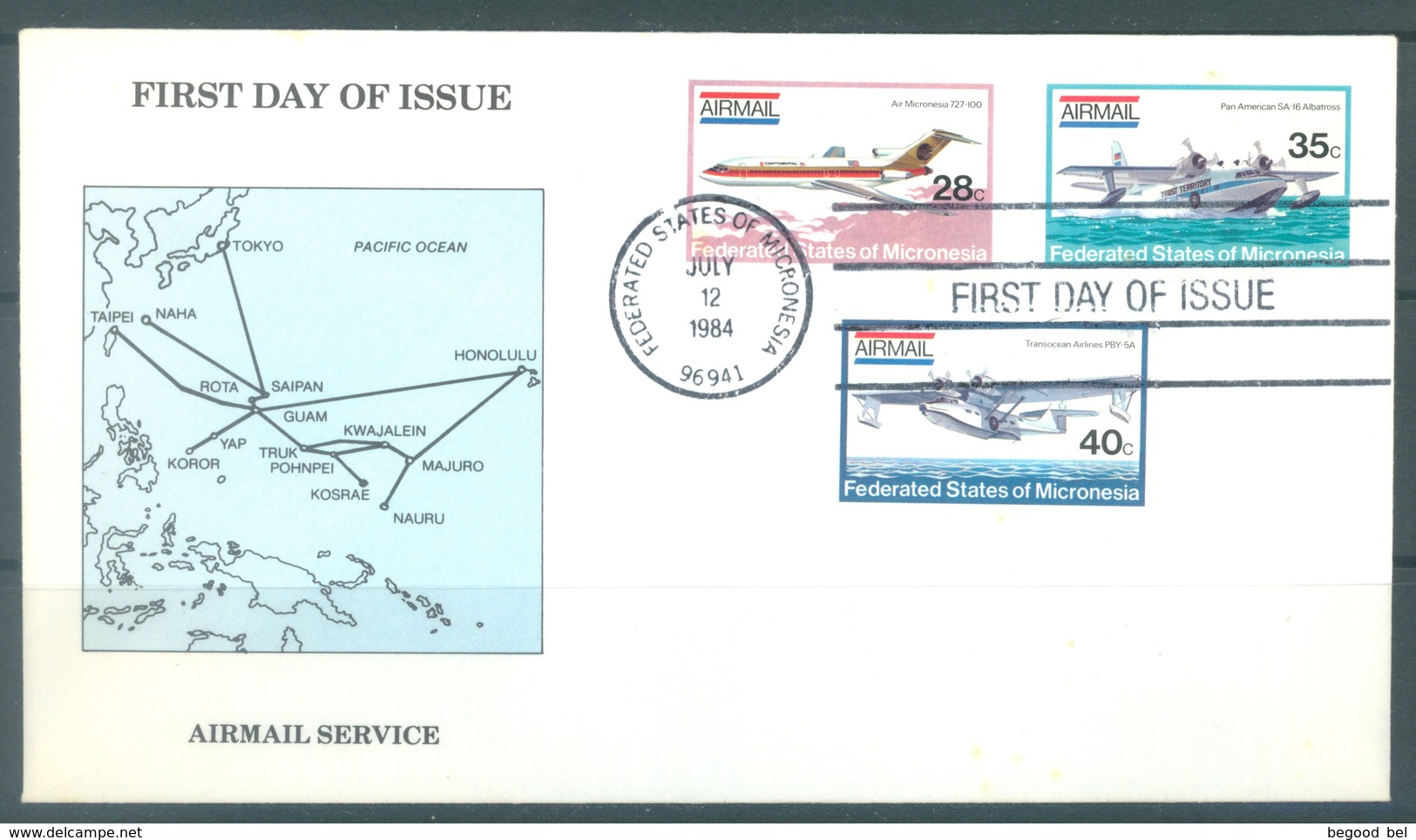 MICRONESIA - 12.7.1984 - FDC -   - Mi 21-23 Yv PA 1-3 - Lot 16781 - Micronésie