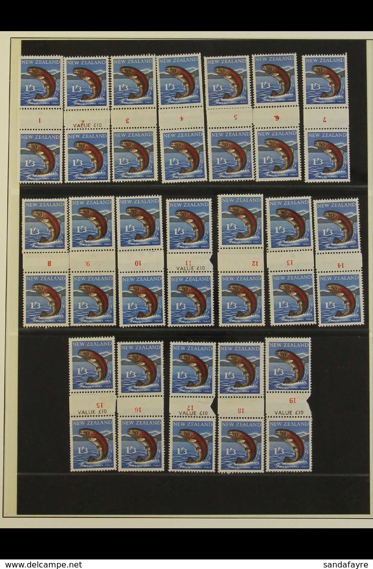 1960-66 COUNTER COIL PAIRS 1s3d COMPLETE COLLECTION.  A Complete NEVER HINGED MINT Collection Of The 1s3d Multicoloured  - Andere & Zonder Classificatie