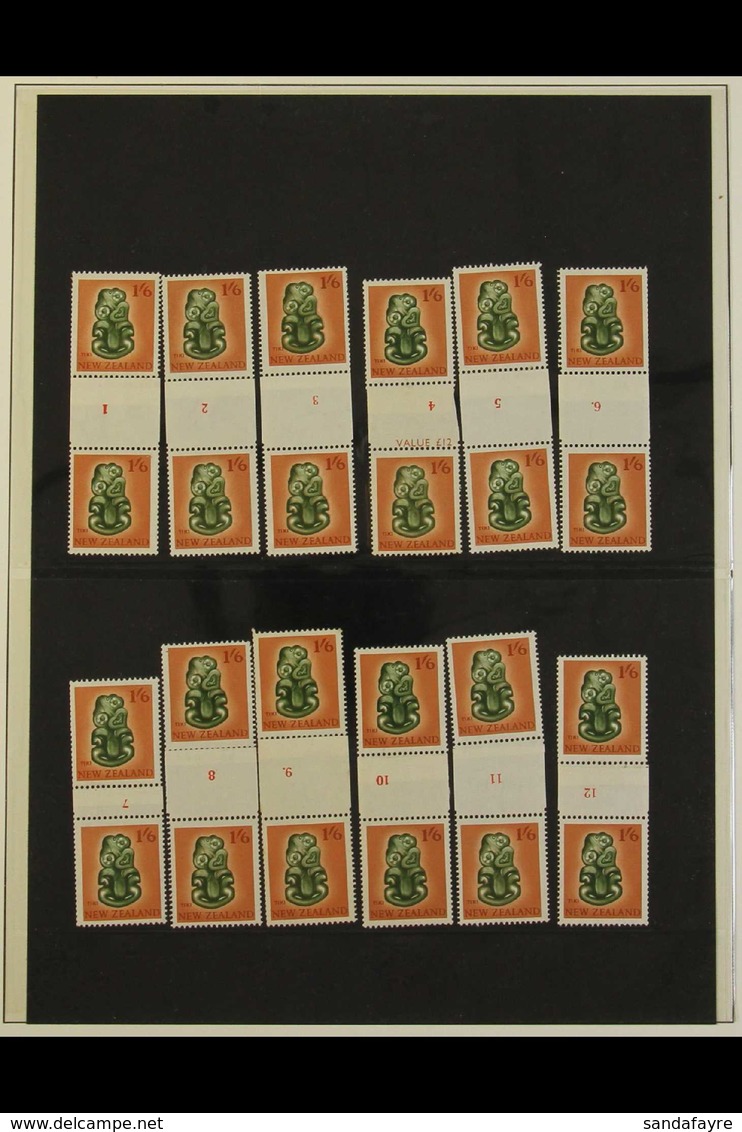 1960-66 COUNTER COIL PAIRS 1s6d COMPLETE COLLECTION.  A Complete NEVER HINGED MINT Collection Of The 1s6d Olive Green &  - Otros & Sin Clasificación