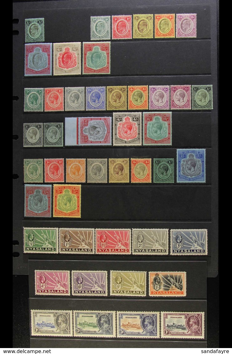 1908-1935 ATTRACTIVE FINE MINT COLLECTION  On Stock Pages, ALL DIFFERENT, Inc 1908-11 Set To 10s, 1913-21 Set To 10s, 19 - Nyasaland (1907-1953)