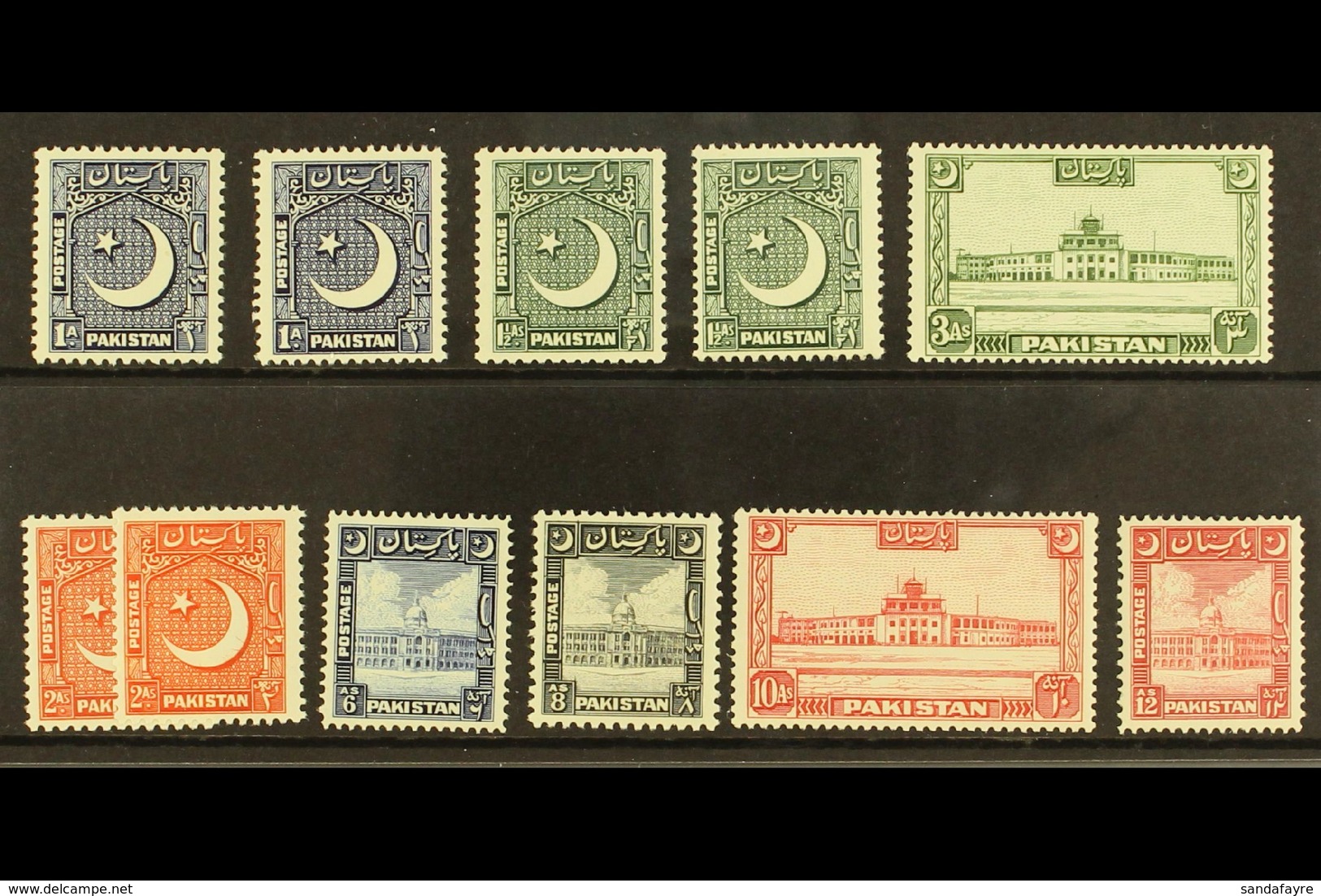 1949-53  Complete Definitive Set, SG 44/51, With All Additional Perfs, Very Fine Mint. (11 Stamps) For More Images, Plea - Pakistan