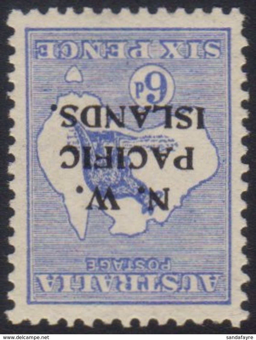 N.W.P.I.  1915-16 6d Ultramarine Roo, Watermark Inverted SG 78w, Very Fine Mint.  For More Images, Please Visit Http://w - Papoea-Nieuw-Guinea