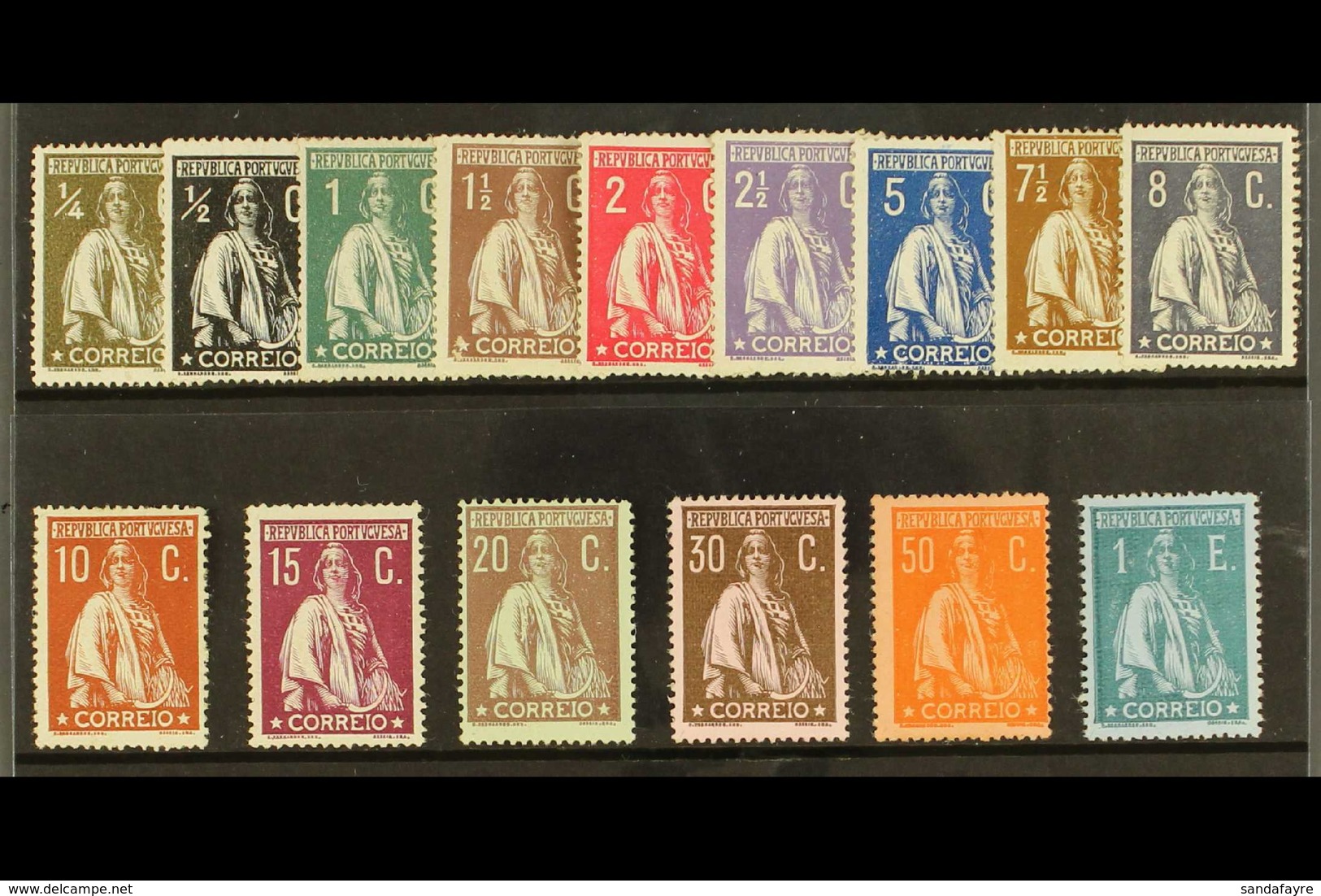 1912  Ceres Chalk Paper Perf 15x14 Complete Set, Afinsa 206/220, Fine Mint (15 Stamps) For More Images, Please Visit Htt - Andere & Zonder Classificatie